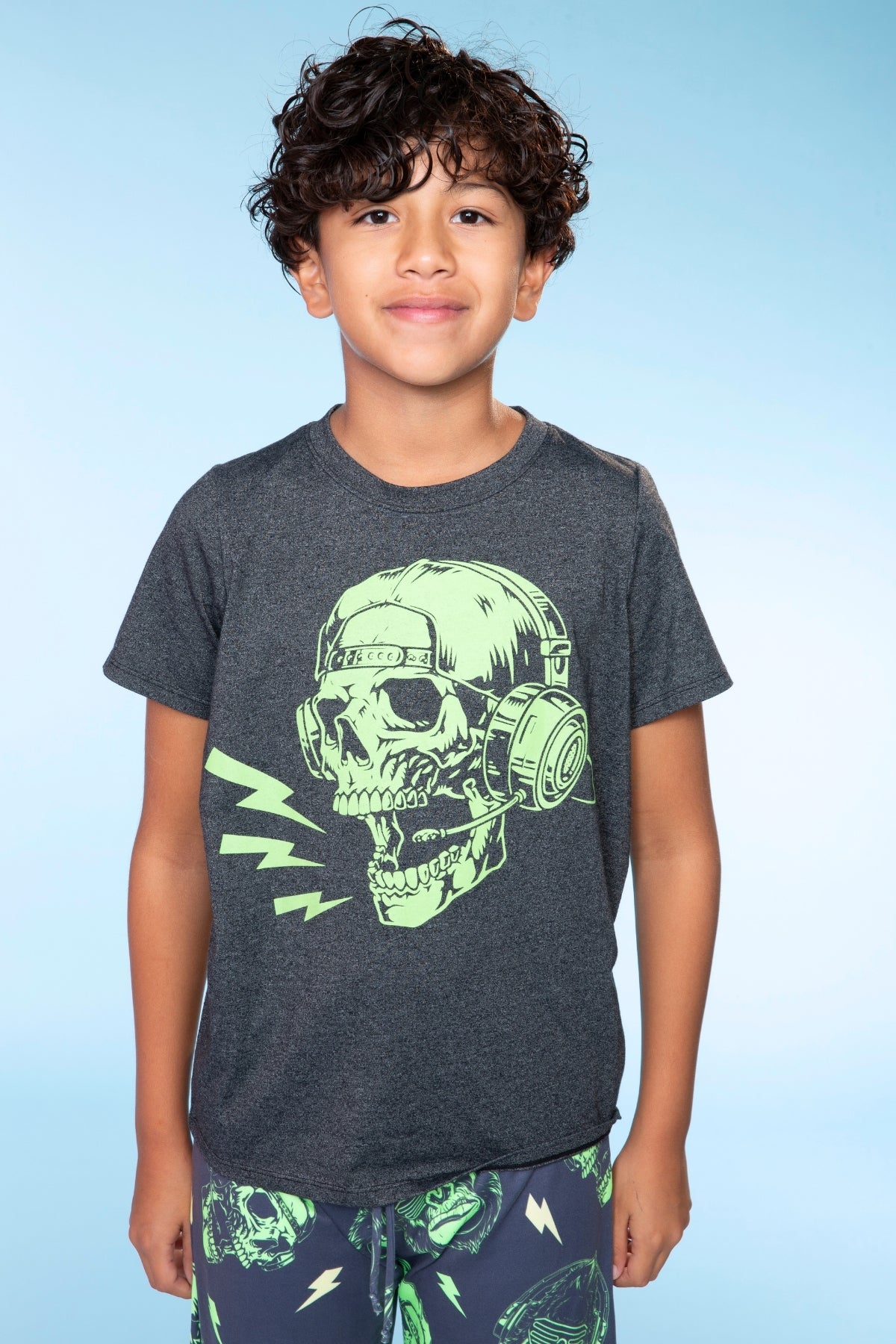 Triblend Graphic Tee & Simply Soft Karate Pant - Black Grey Cousin Crew Smile