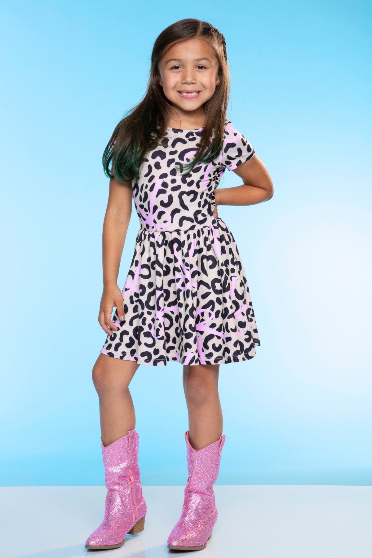 Simply Soft Short Sleeve Be Happy Dress - Tie Dye Rainbow Donuts