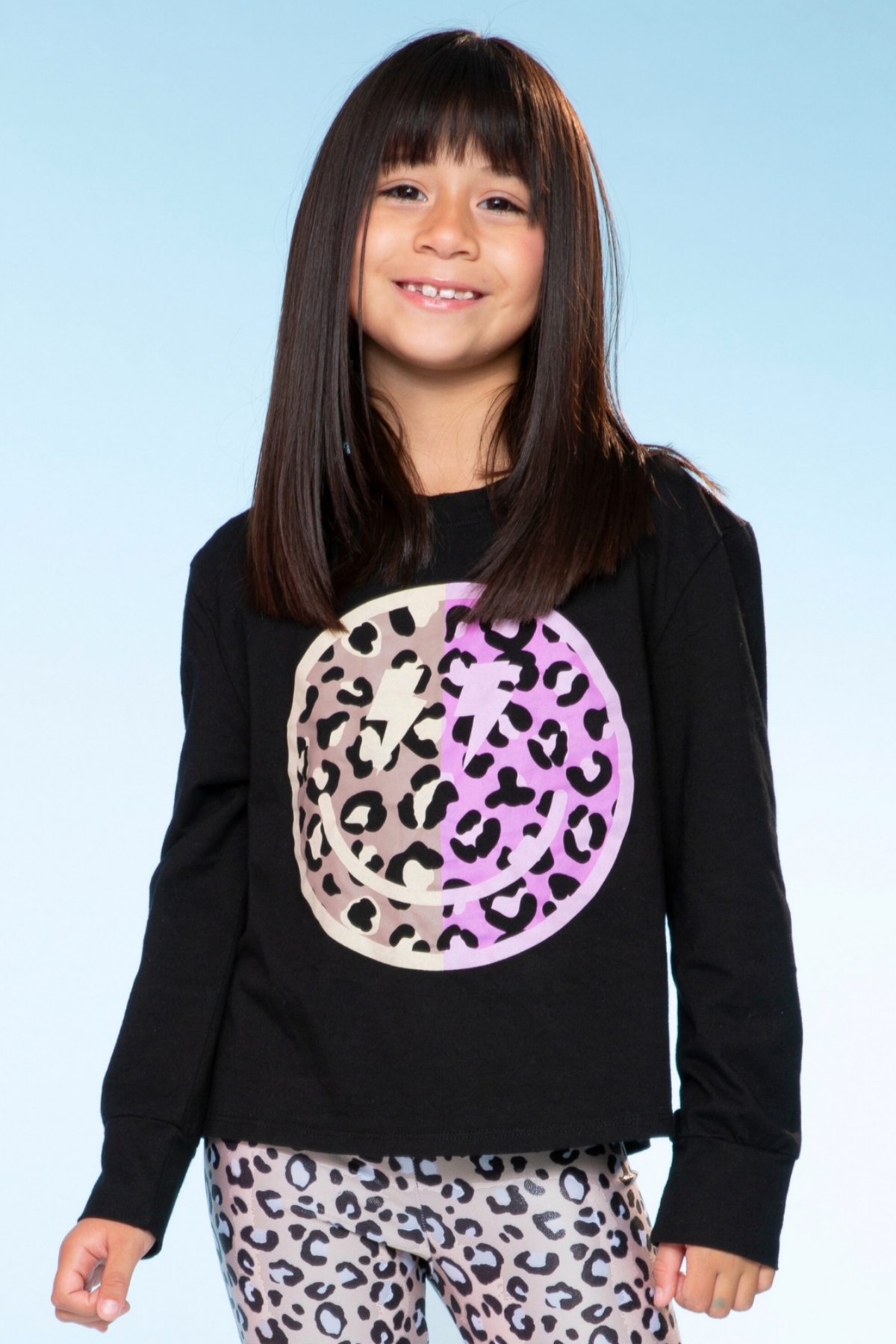Washed Cotton Long Sleeve Easy Tee - Pink Bolt