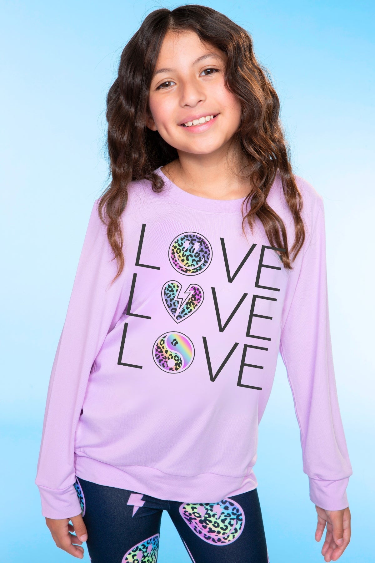 Simply Soft Long Sleeve Crew Top - Lilac Leopard Love