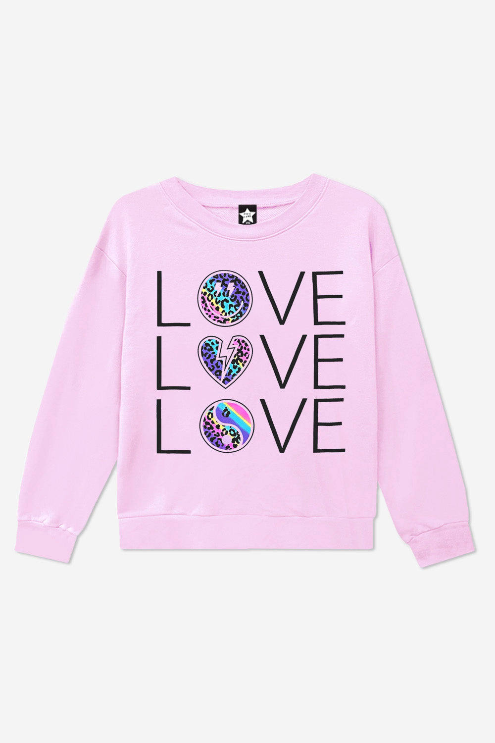 Simply Soft Long Sleeve Crew Top - Rainbow Graffiti Ice Cream
