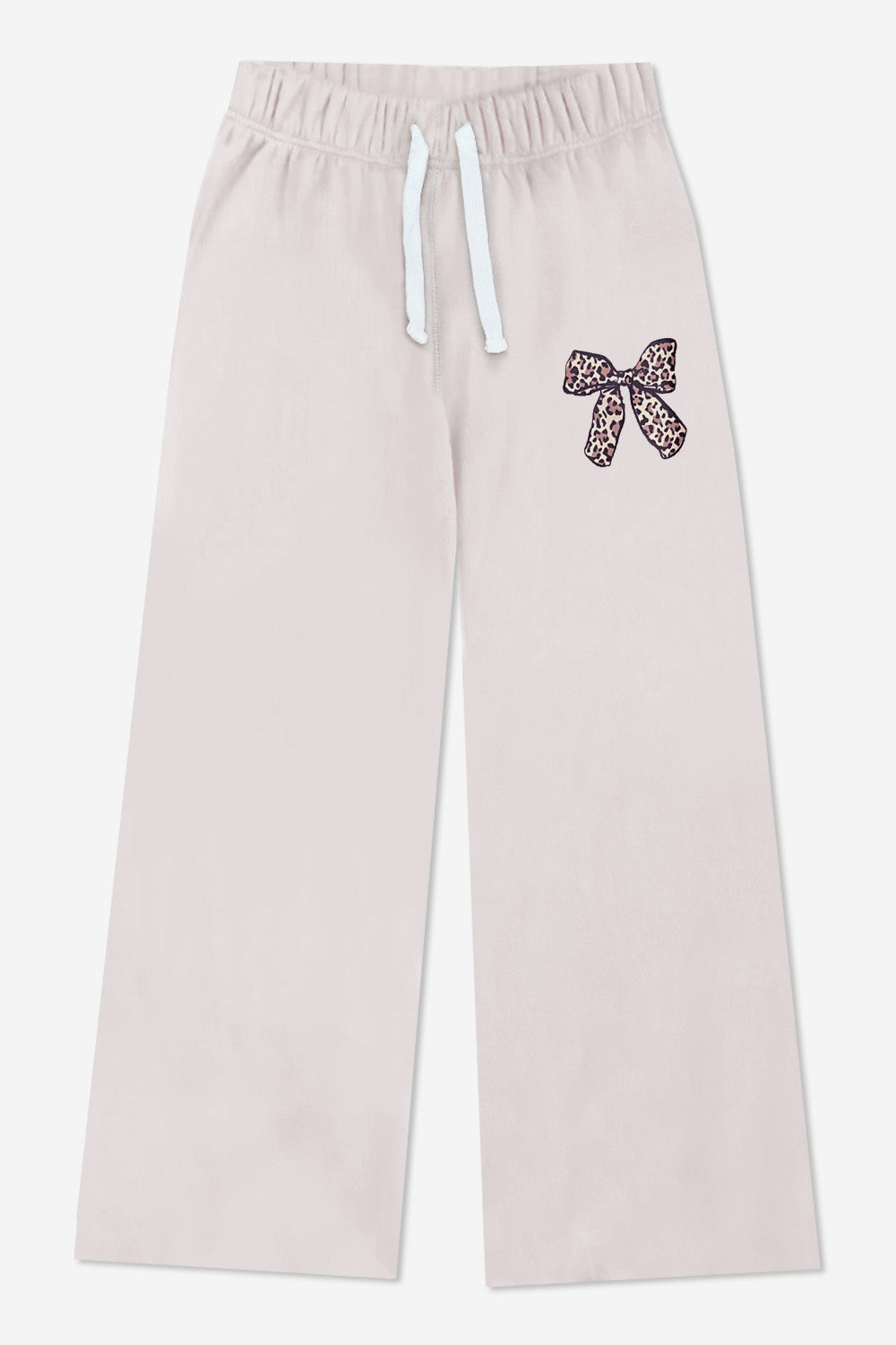 French Terry Luxe Wide Leg Sweatpant - Black Smile Leopard