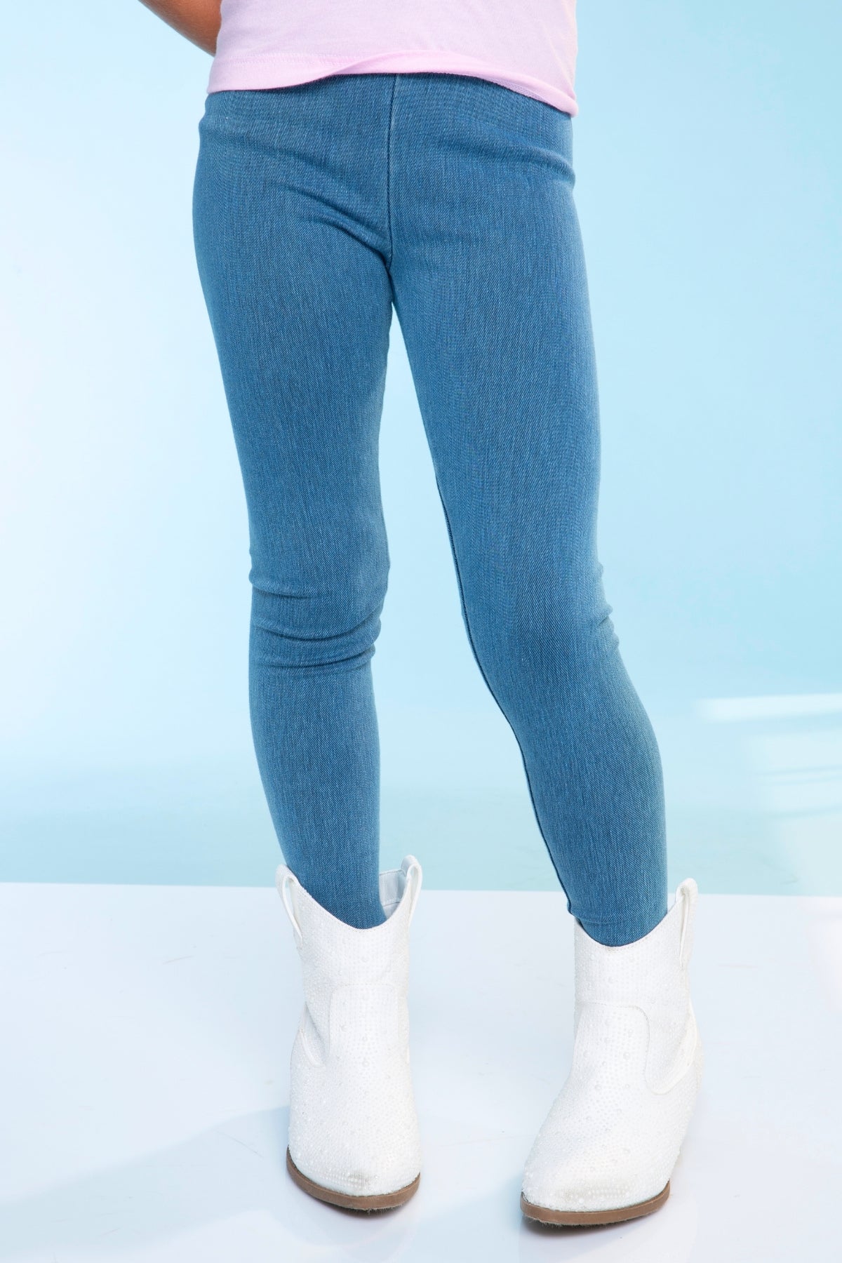Super Stretch Soft Denim Long Jegging - Light Vintage Denim - SPRING!