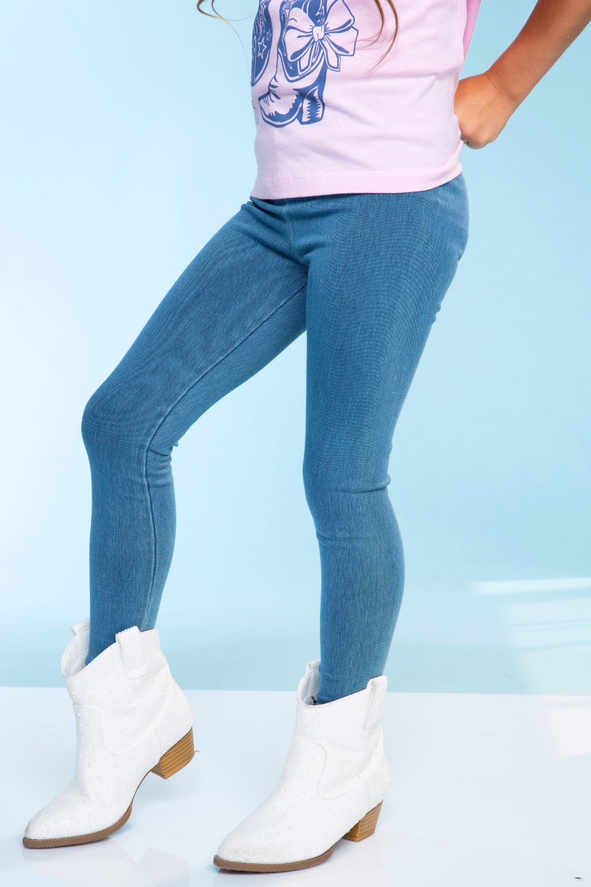 Super Stretch Soft Denim Long Jegging - Light Vintage Denim - SPRING!