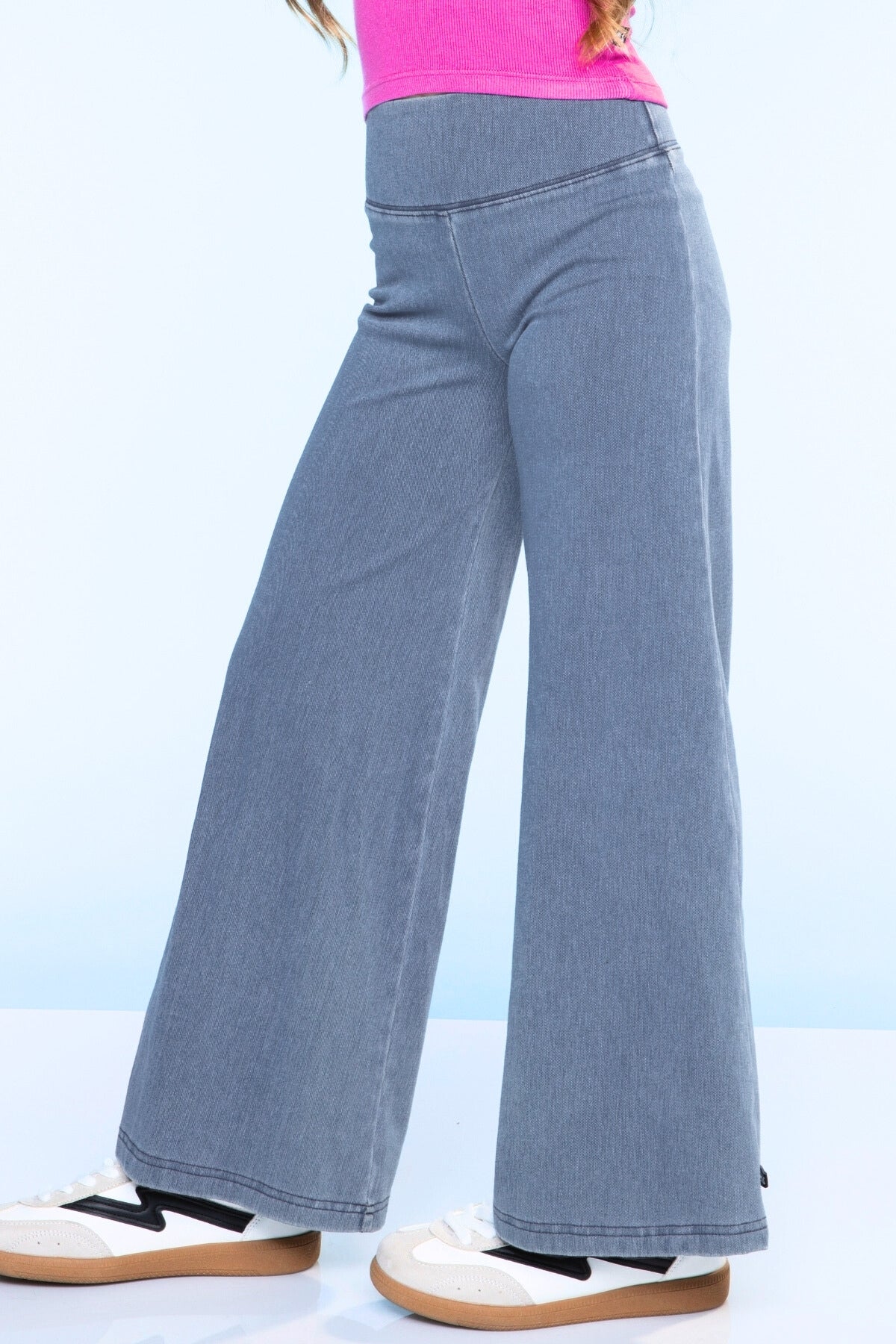 Super Stretch Soft Denim Wide Leg Jegging - Light Blue Denim - NEW!