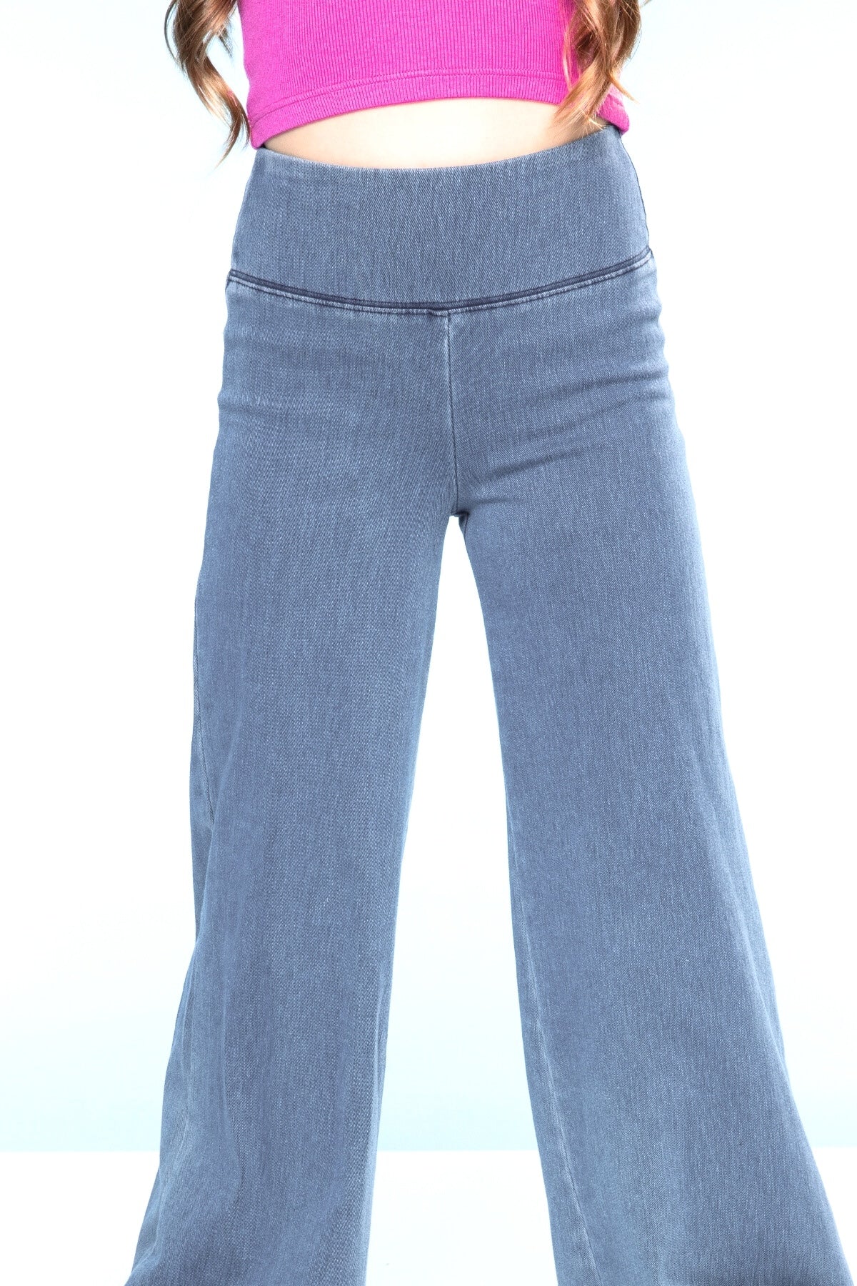 Super Stretch Soft Denim Wide Leg Jegging - Light Blue Denim - NEW!