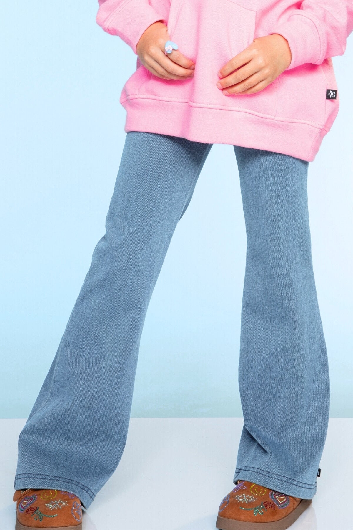 Super Stretch Soft Denim Flare Jegging - Light Blue Denim - NEW!