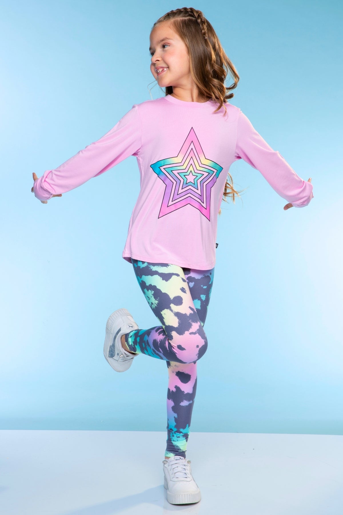 Simply Soft Long Legging - Purple Graffiti Rainbow