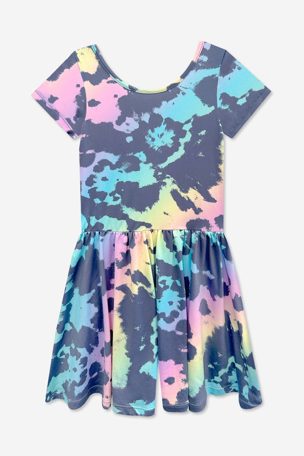 Simply Soft Short Sleeve Scoop Back Be Happy Dress - Neon Pink Sketch Emoji - NEW!