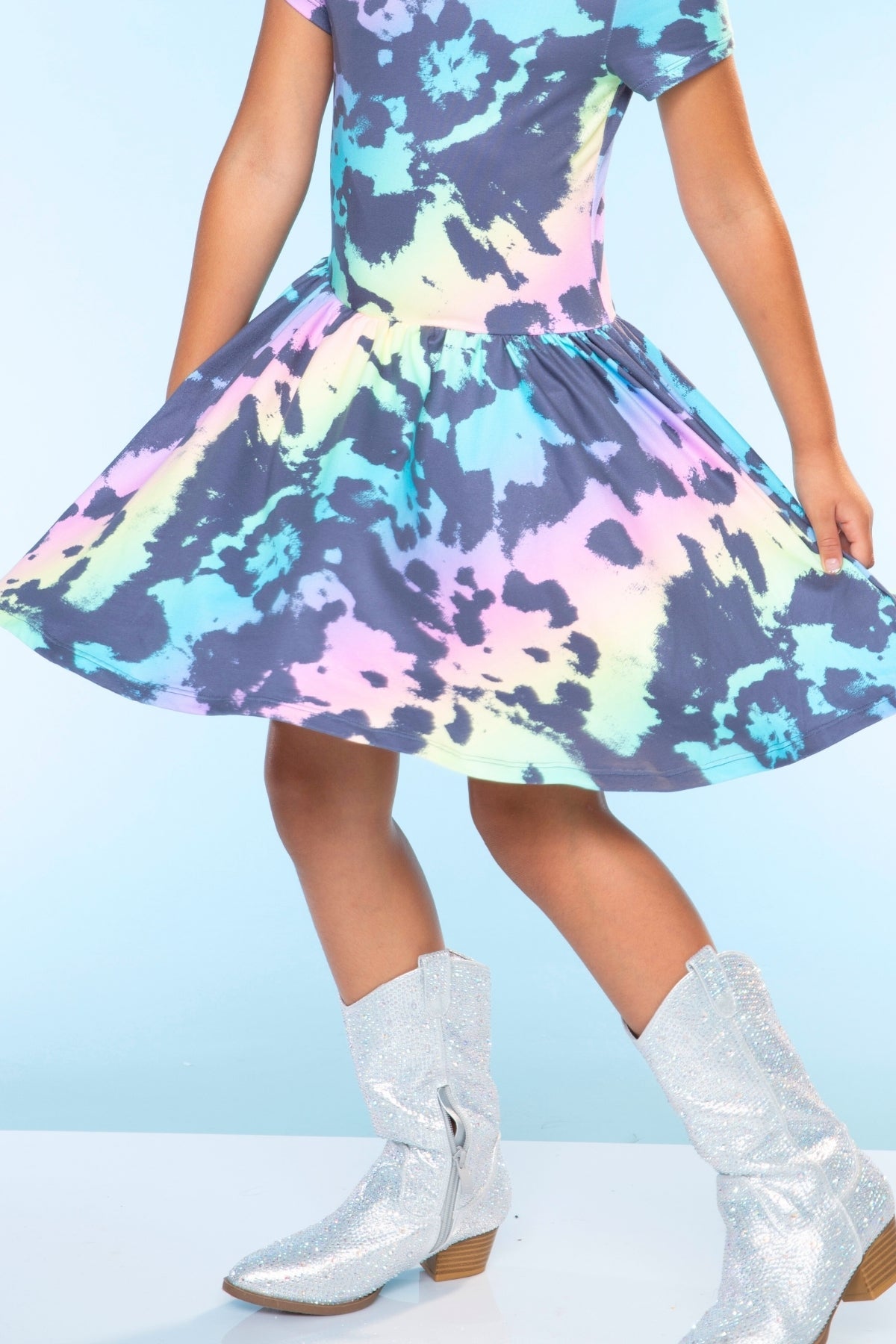 Simply Soft Short Sleeve Scoop Back Be Happy Dress - Neon Pink Sketch Emoji - NEW!