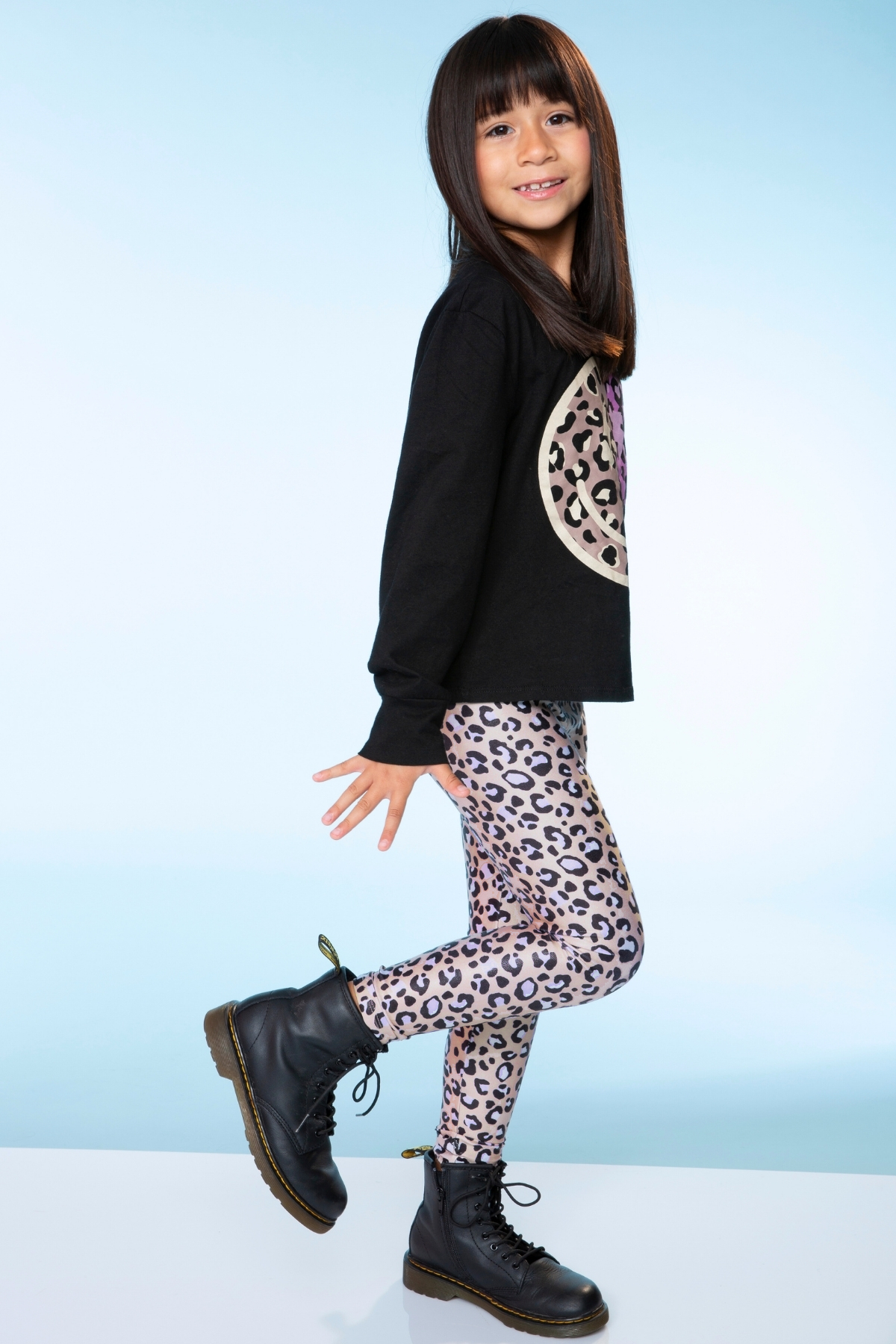 Glitter Foil High Shine Legging - Black Sparkle Rainbow Gummy Bear