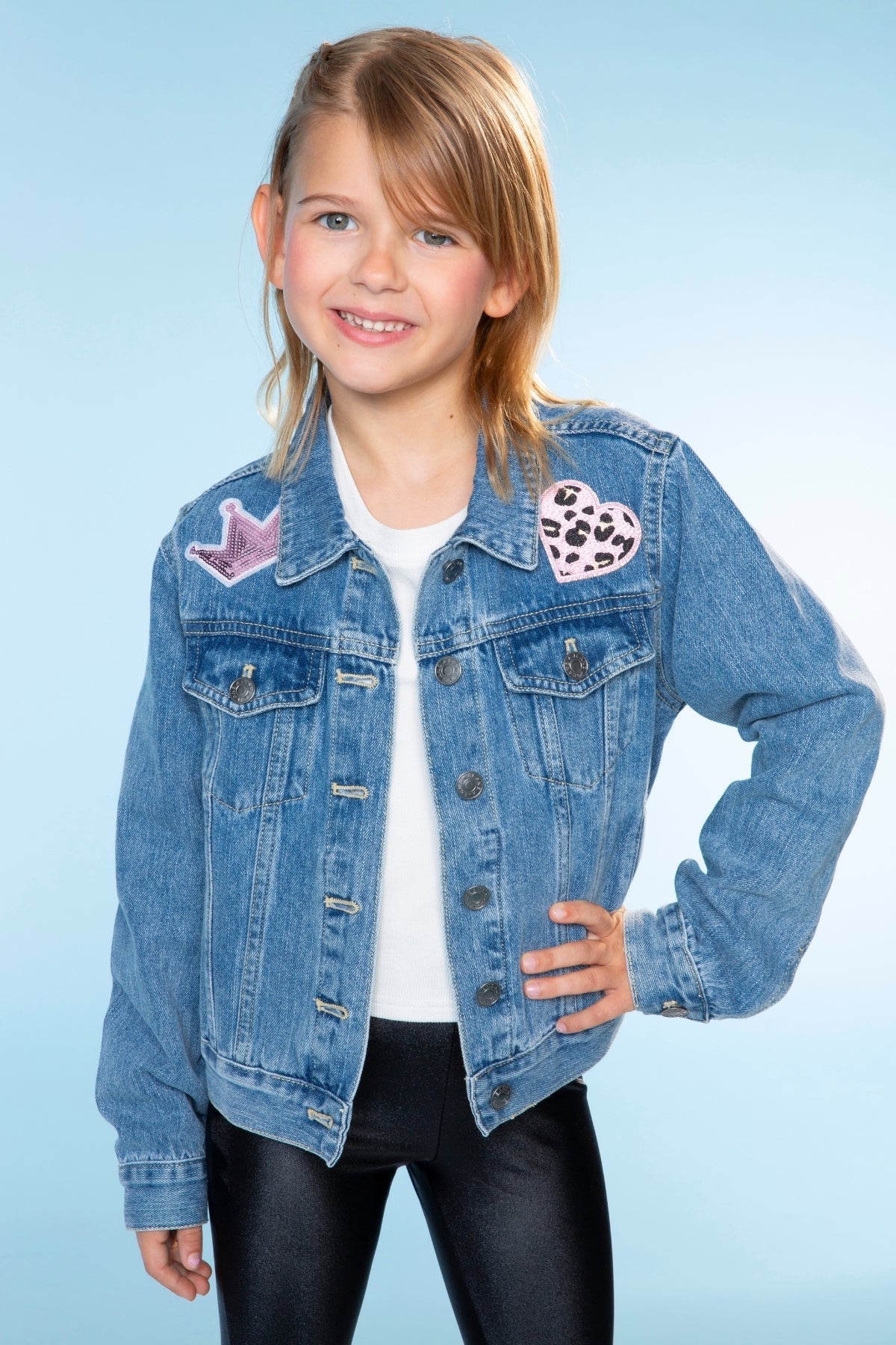 The Perfect Denim Jacket - Lt Denim White Daisy