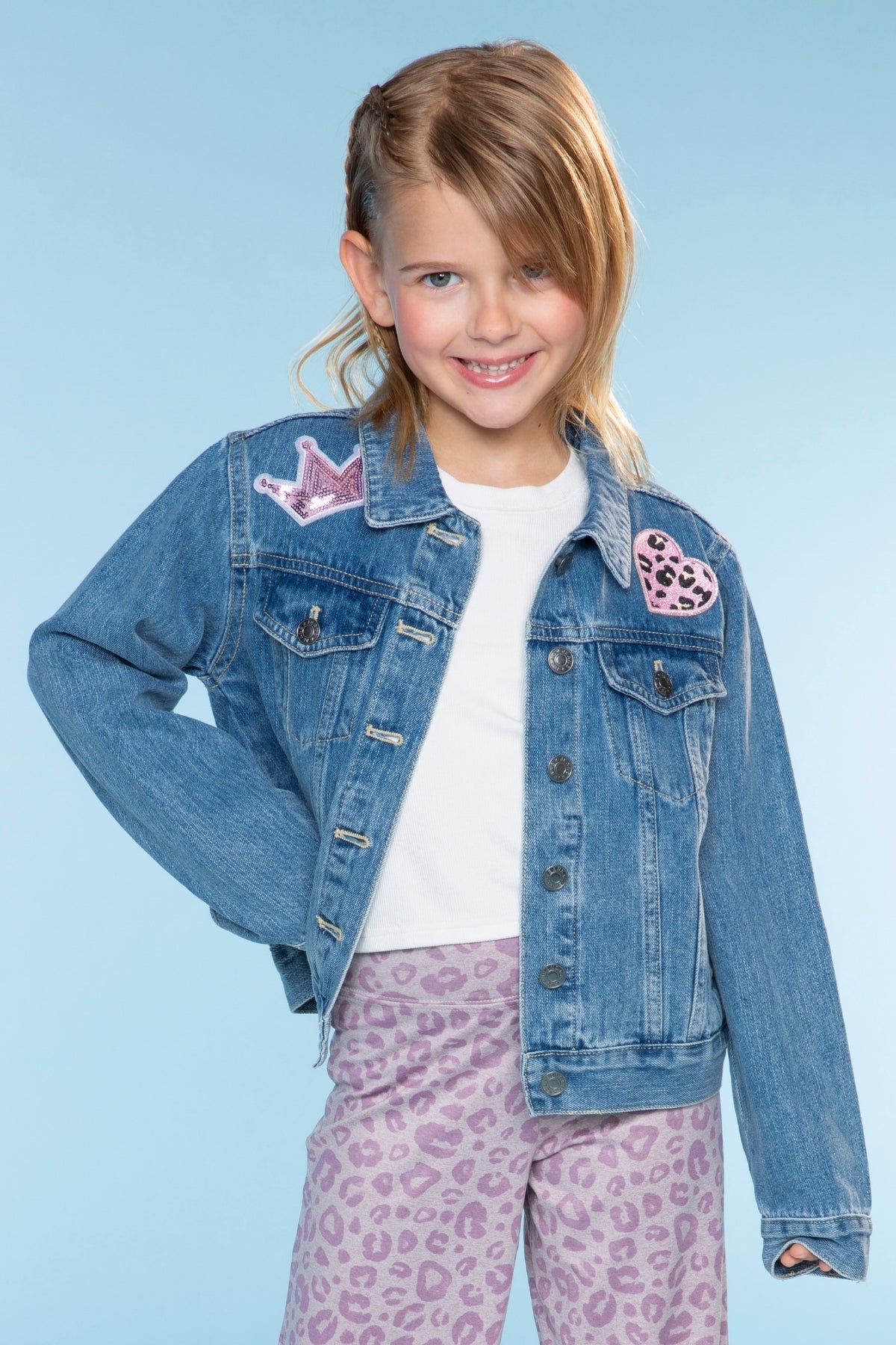 The Perfect Denim Jacket - Lt Denim White Daisy