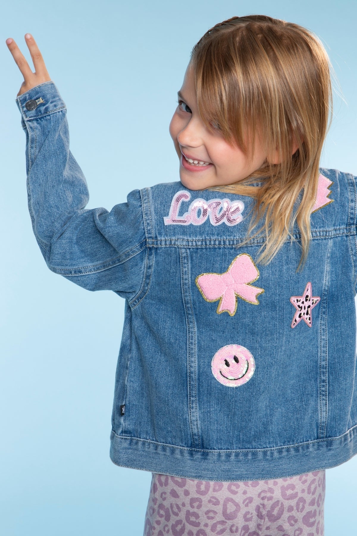 The Perfect Denim Jacket - Olive Sequin Daisy