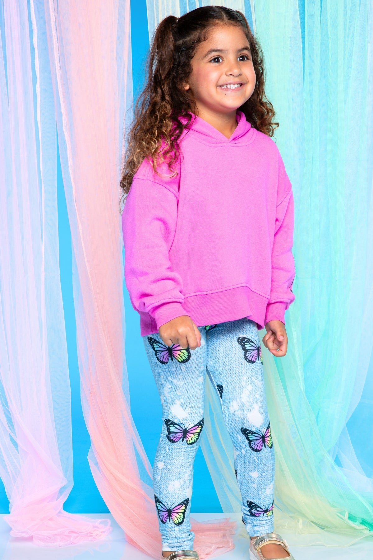 Simply Soft Long Legging - Denim Butterfly