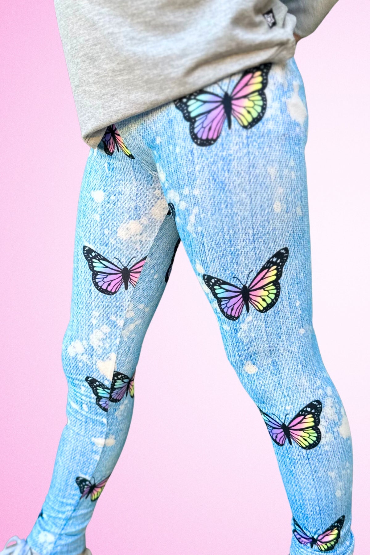 Simply Soft Long Legging - Denim Butterfly