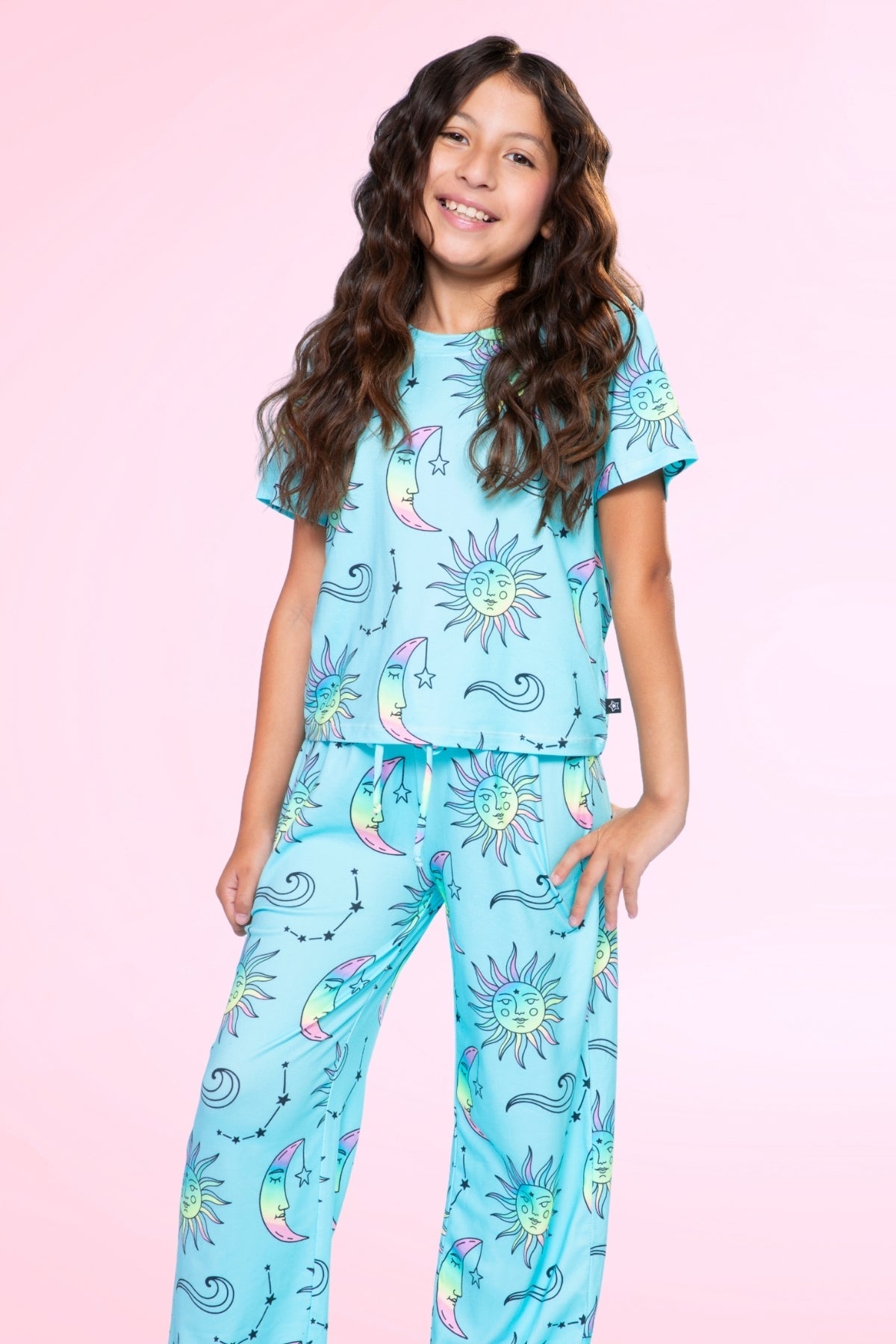 Simply Soft Easy Tee & Karate Pant - Dusty Pink Sticker Emojis