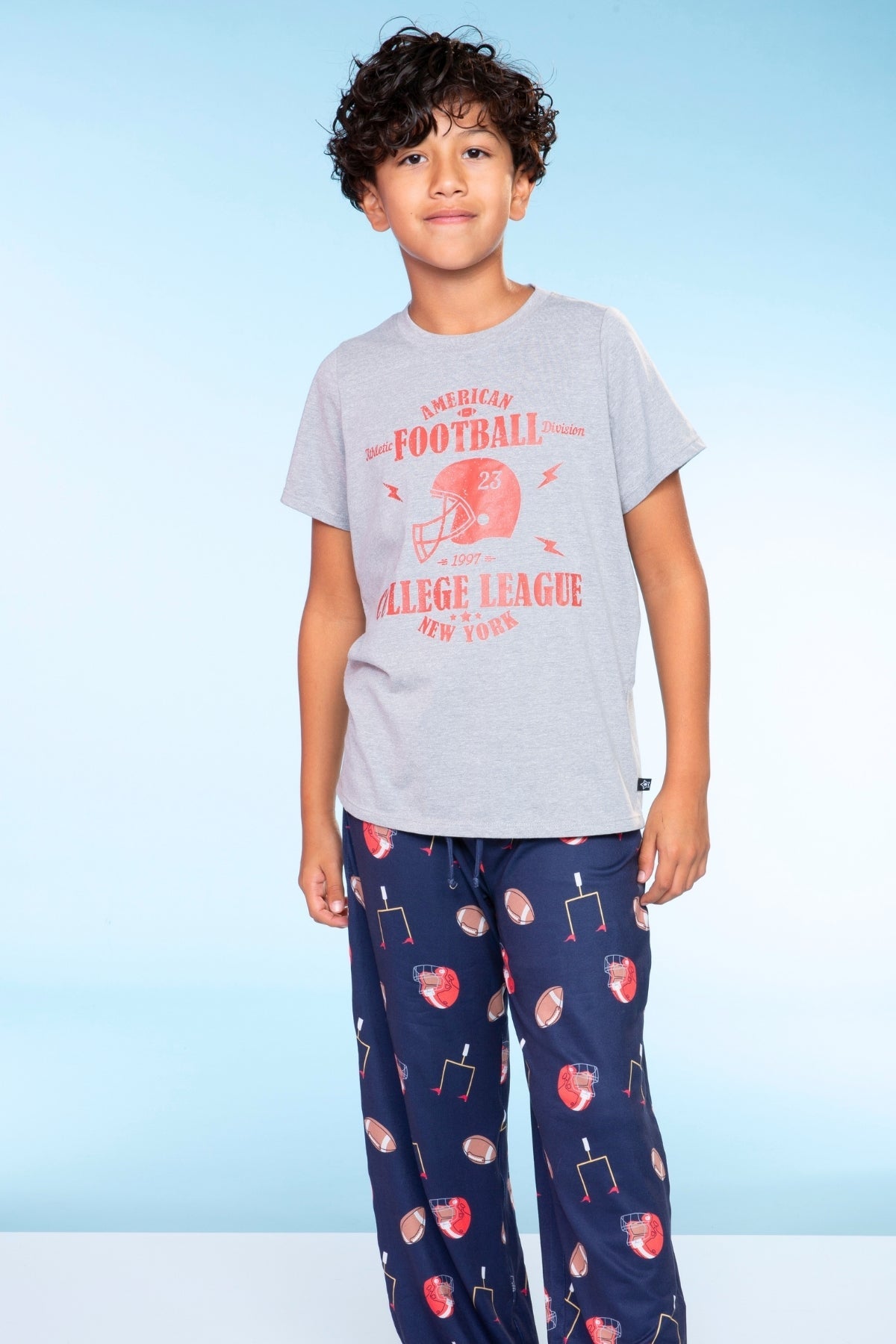 Triblend Graphic Tee & Simply Soft Karate Pant - Black Grey Cousin Crew Smile