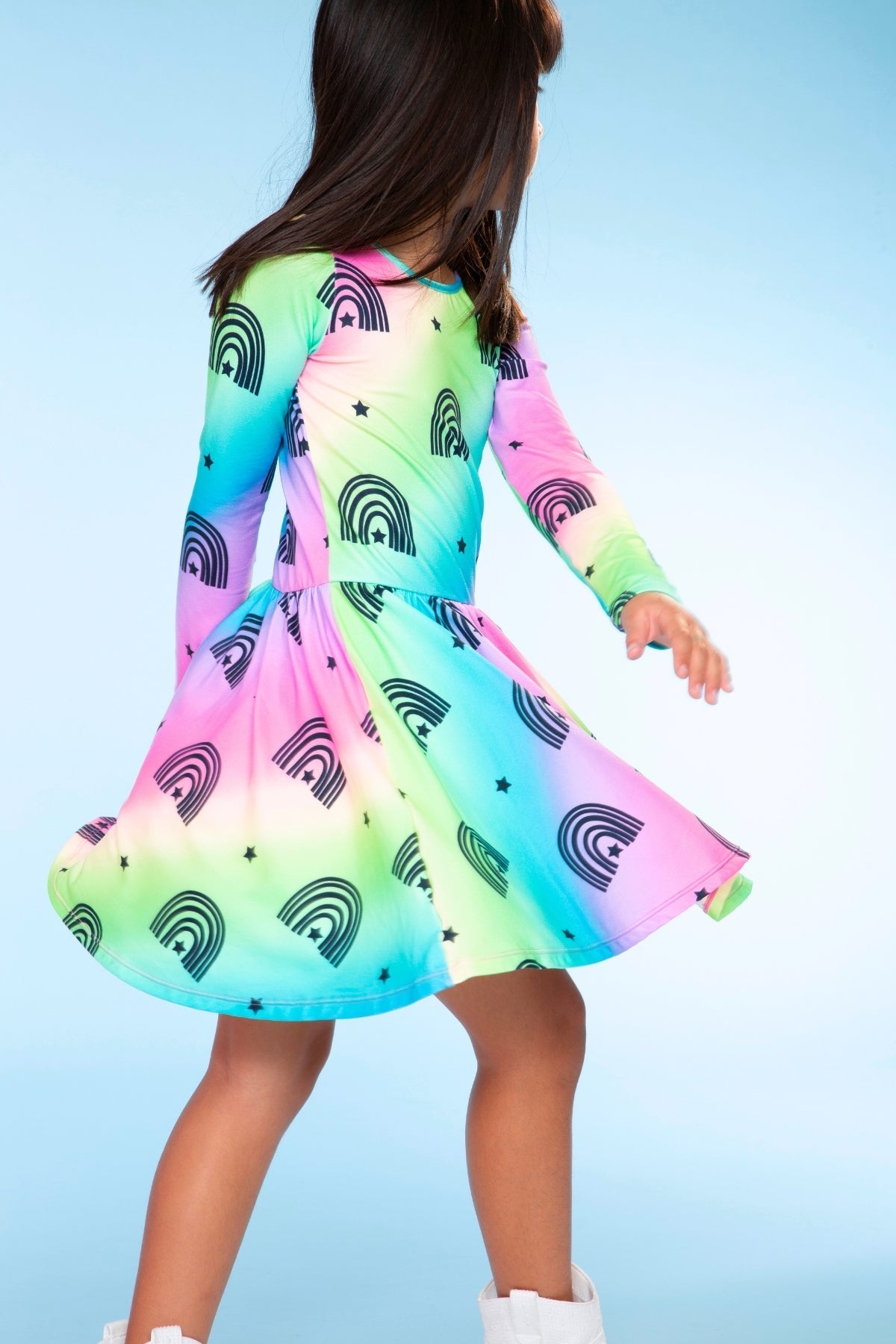 Simply Soft Long Sleeve Be Happy Dress.. - Camo Pink Graffiti Emojis