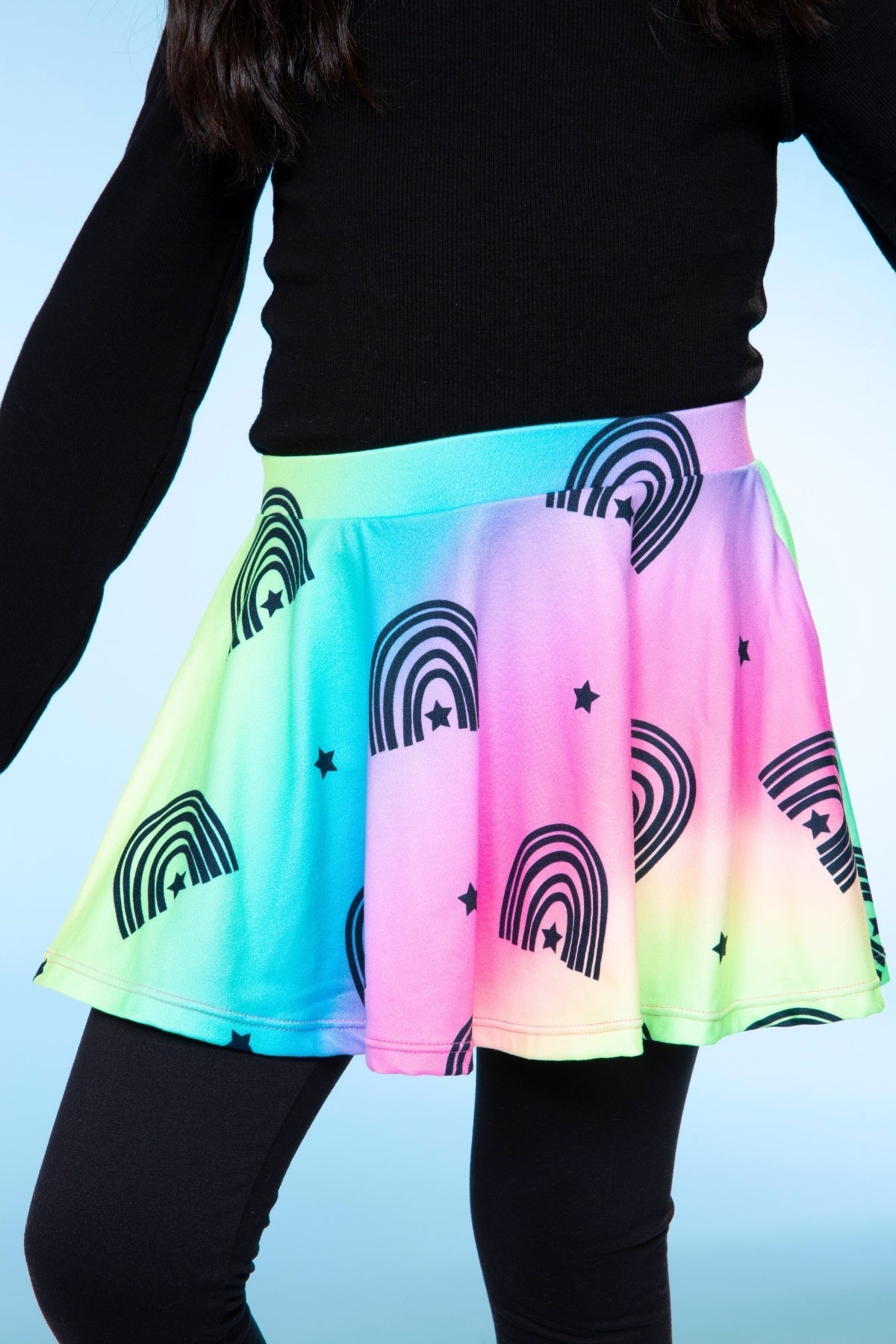 Simply Soft Skater Legging - Neon Lt Pink Leopard Splatter Black