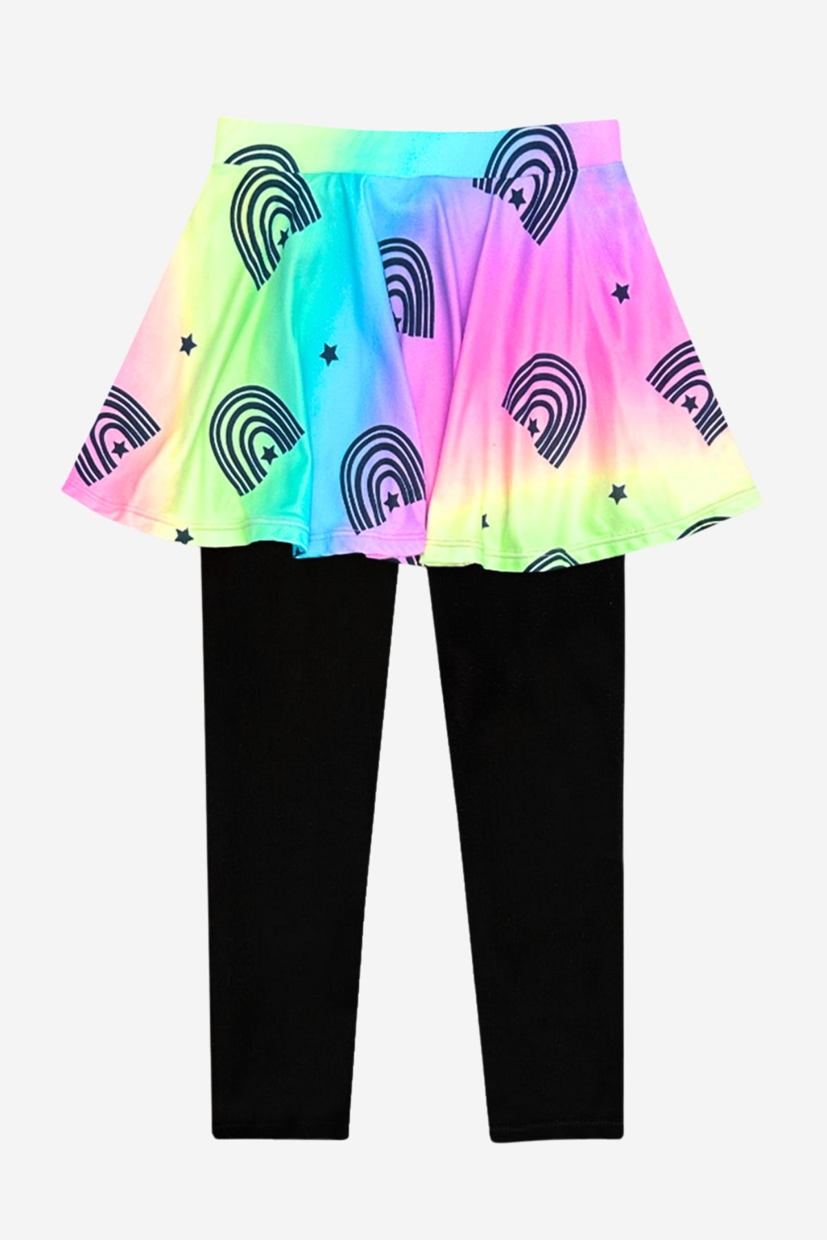 Simply Soft Skater Legging - Neon Lt Pink Leopard Splatter Black