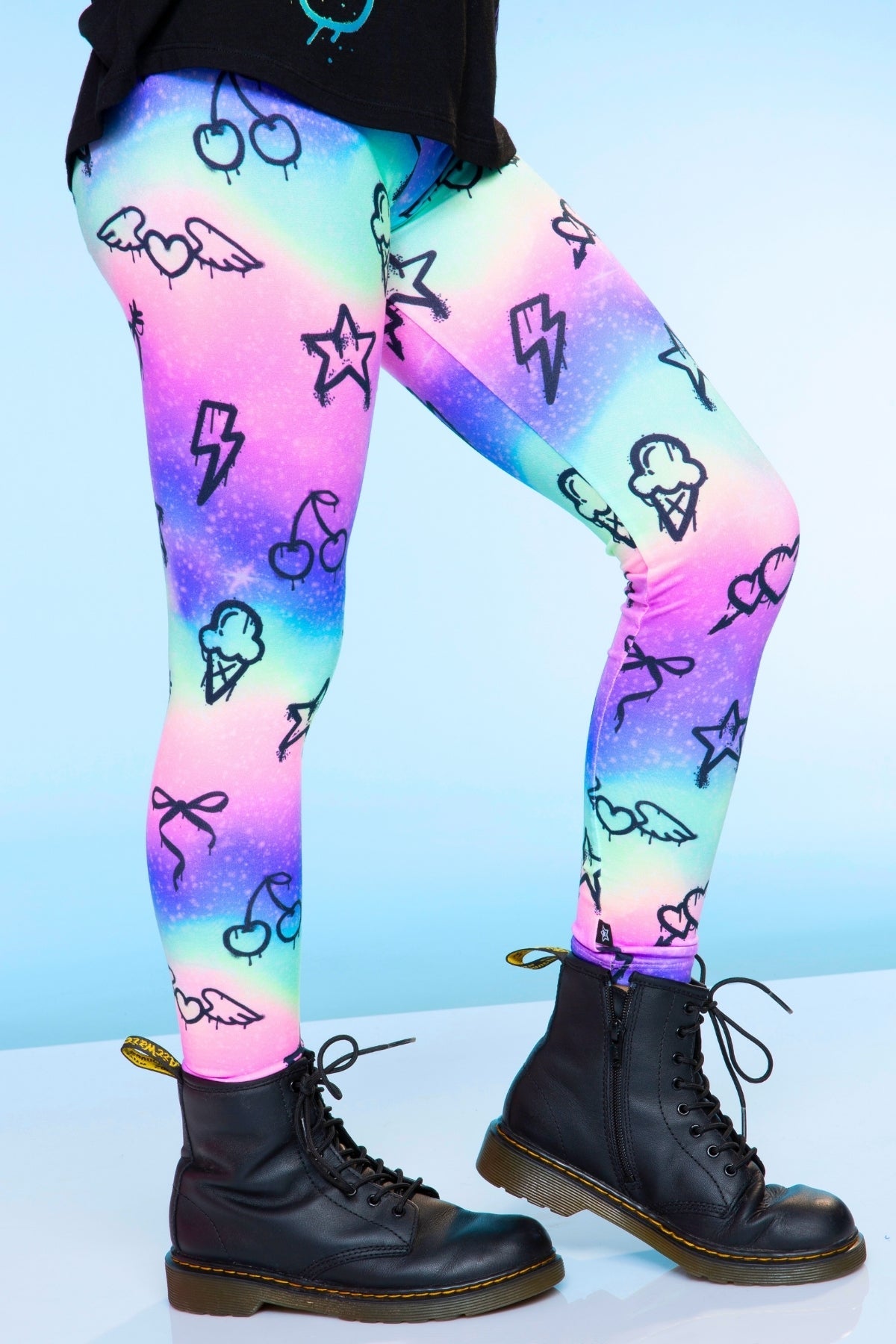 Simply Soft Long Legging - Purple Graffiti Rainbow