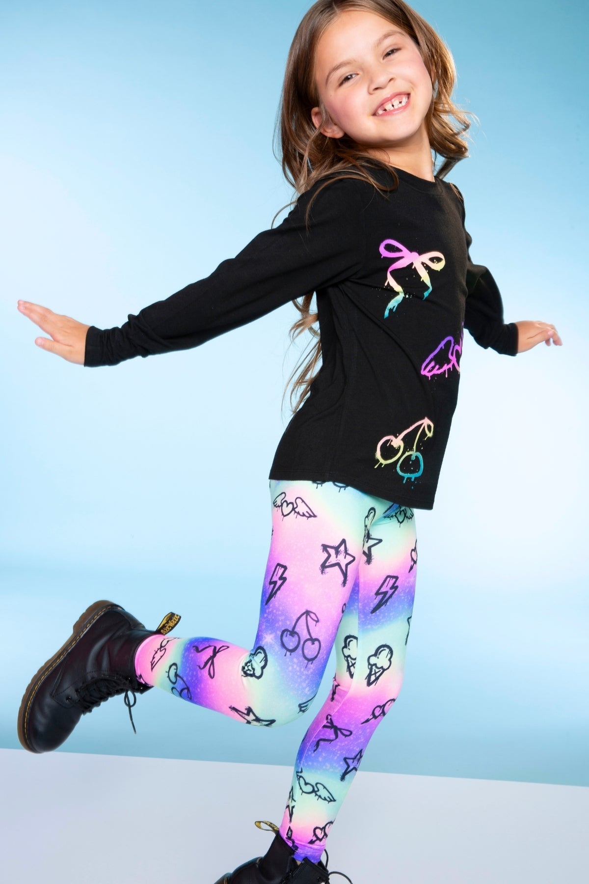 Simply Soft Long Legging - Denim Butterfly