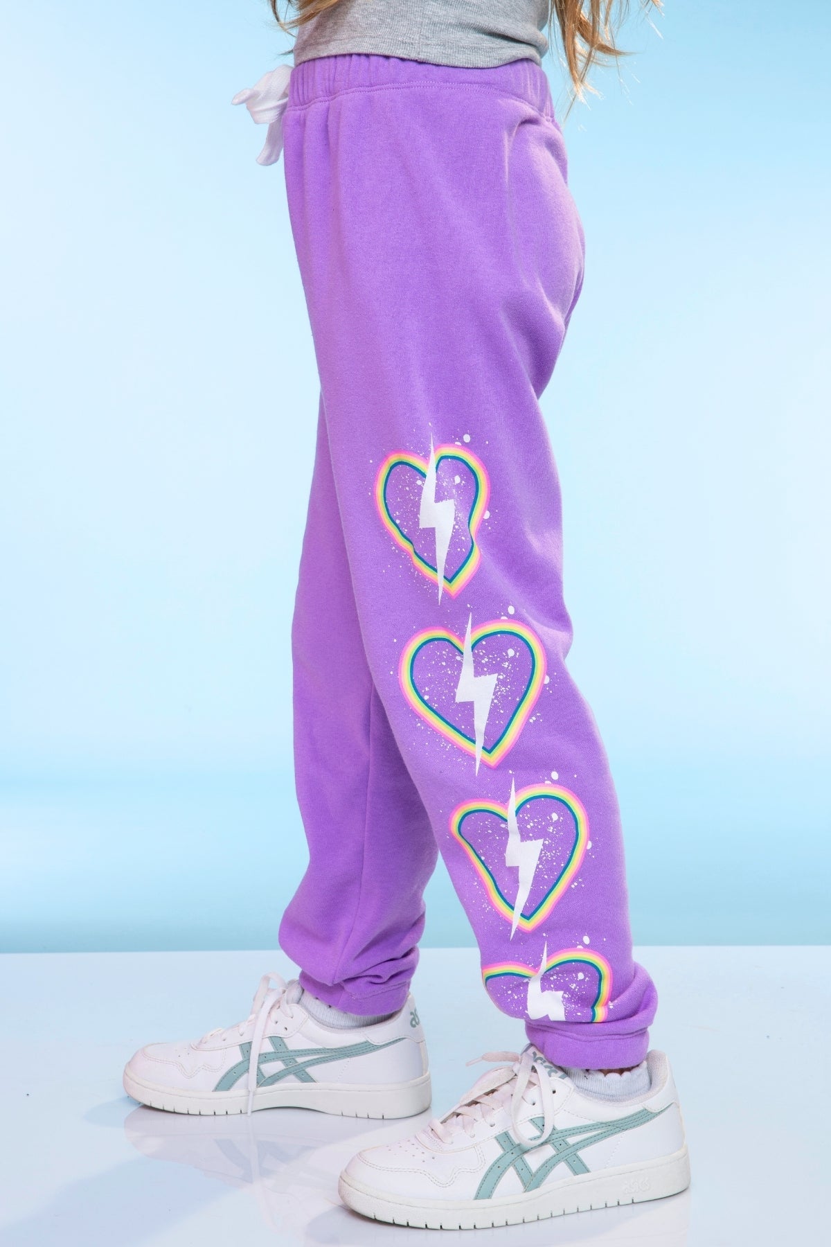 Cotton Soft French Terry Sweatpant ••• - Vintage Iris Sequin Heart