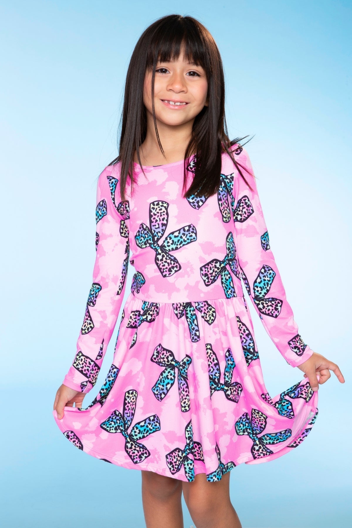 Simply Soft Long Sleeve Be Happy Dress.. - Camo Pink Graffiti Emojis
