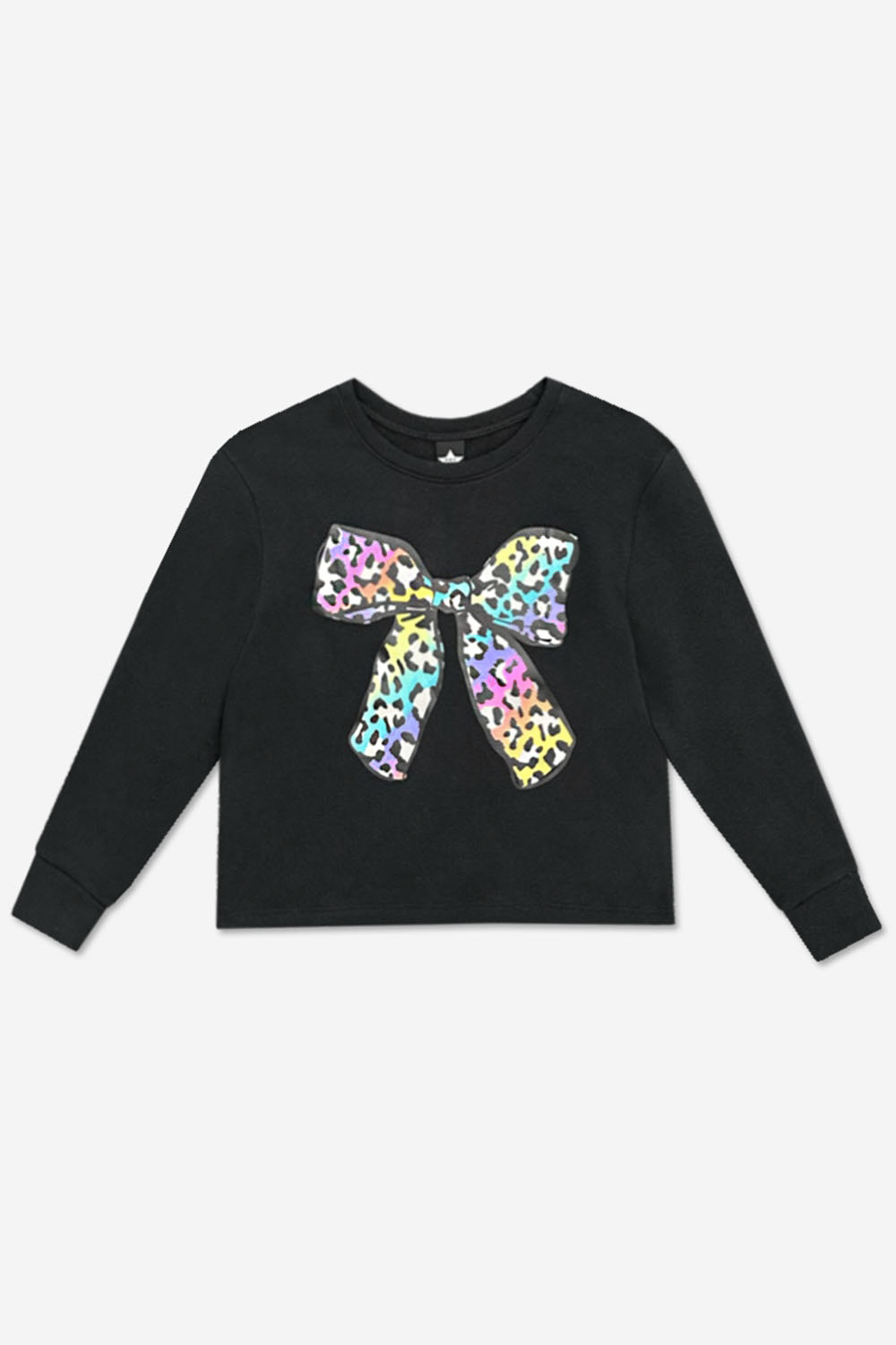 Cotton Soft French Terry Easy Crew Sweatshirt - Heather Grey Rainbow Heart