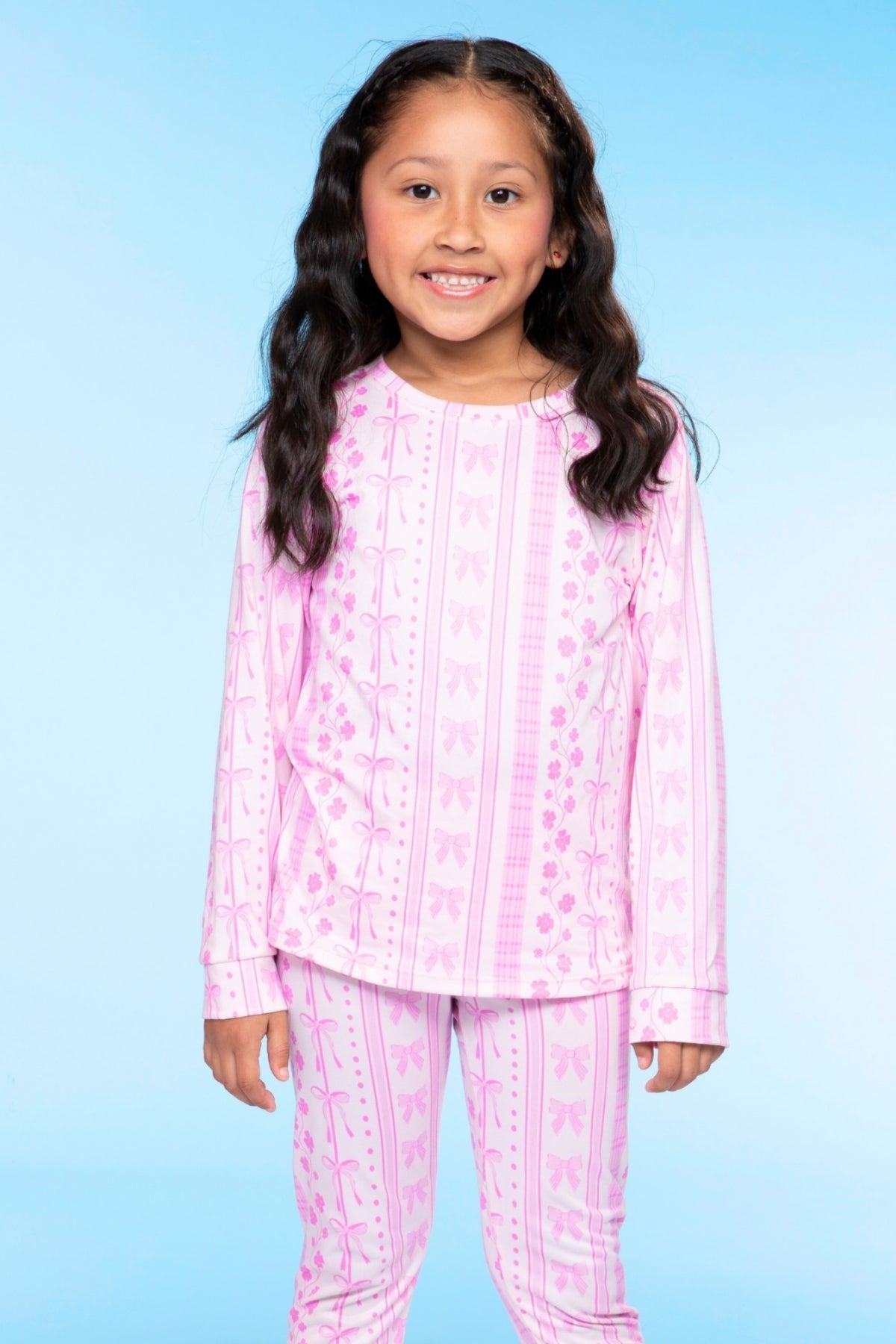 Simply Soft Long Sleeve Crew & Slim Lounge Bottom - Lilac Rainbow Gummy Bear