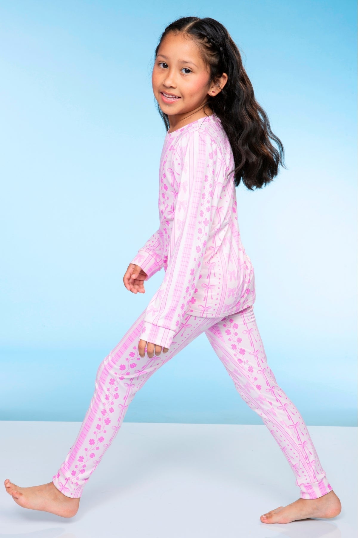 Simply Soft Long Sleeve Crew & Slim Lounge Bottom - Lilac Rainbow Gummy Bear