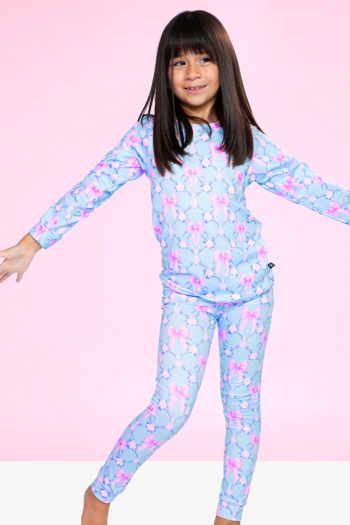 Simply Soft Long Sleeve Crew & Slim Lounge Bottom - Lilac Rainbow Gummy Bear
