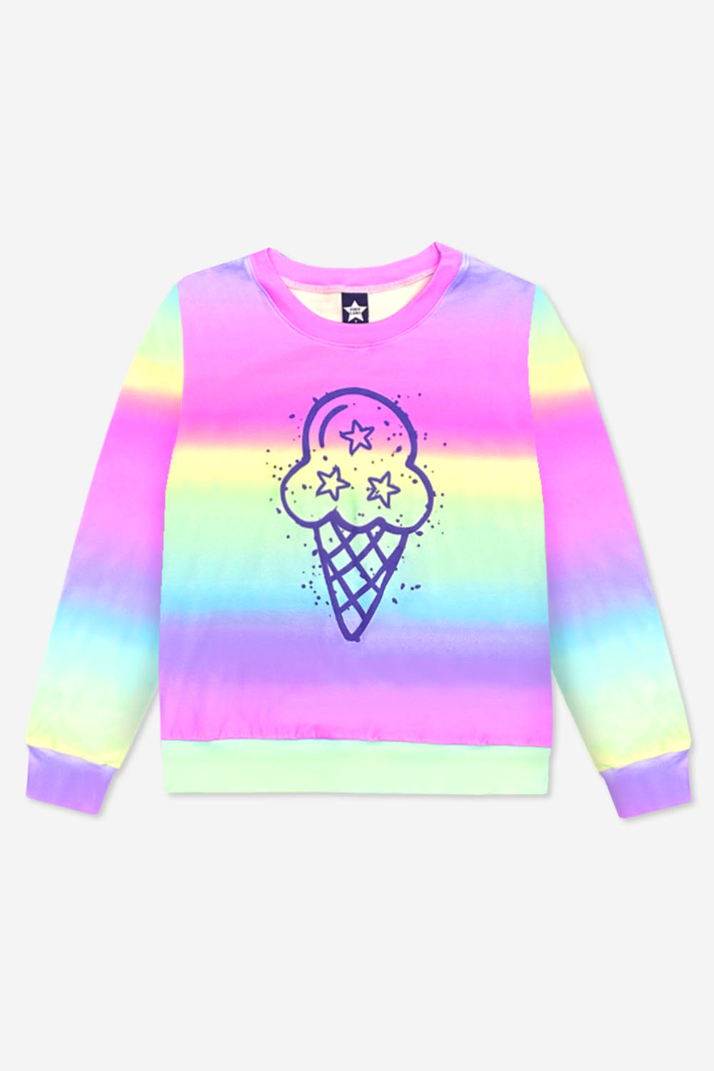 Simply Soft Long Sleeve Crew Top - Rainbow Graffiti Ice Cream
