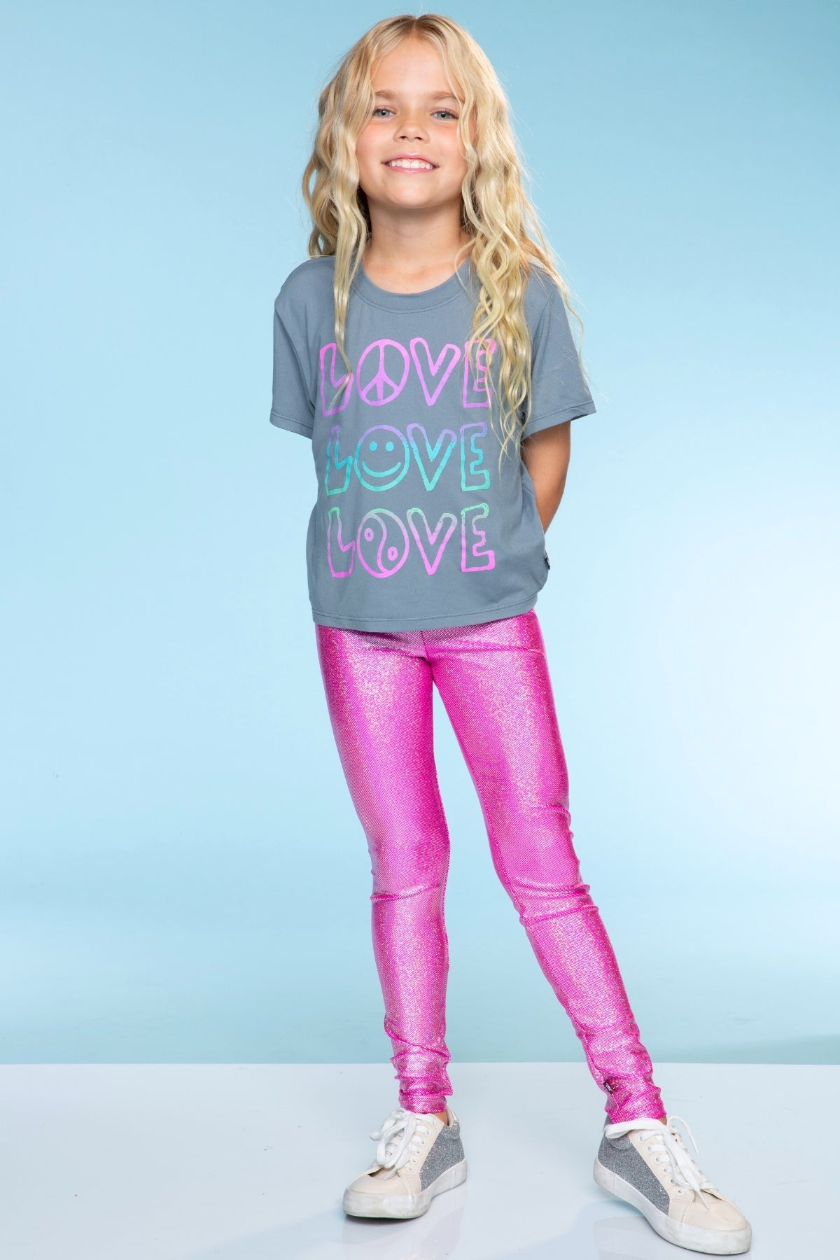 Glitter Foil High Shine Legging - Black Sparkle Rainbow Gummy Bear