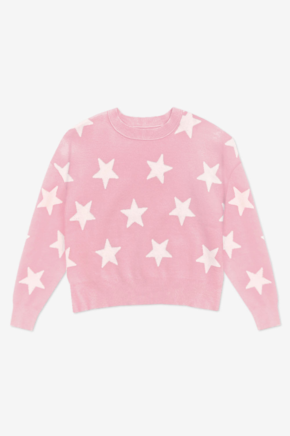 Yummy Soft Crew Neck Sweater - Lt Pink Yellow Lemon