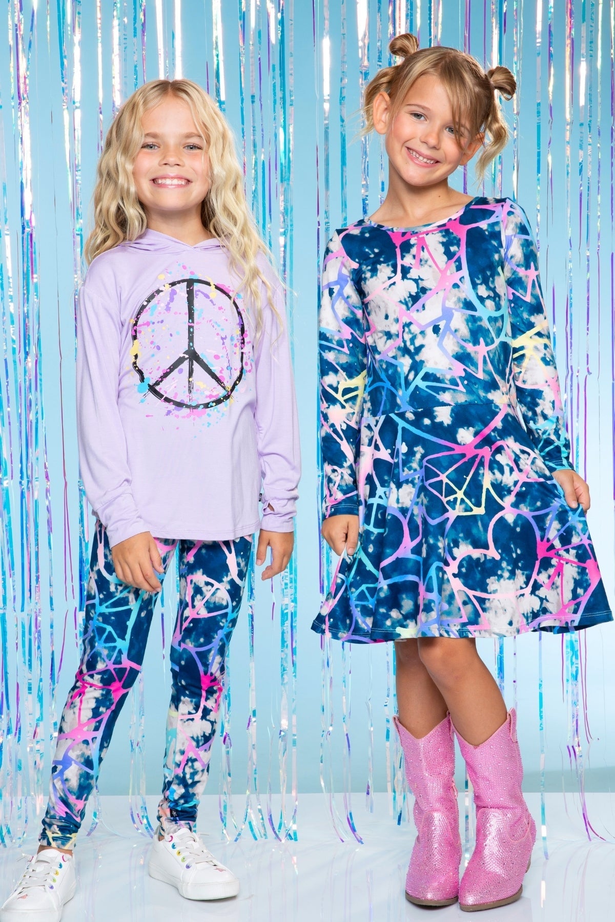 Modal Knit Hoodie Pullover W/Thumbholes - Pink Ice Cream Splatter