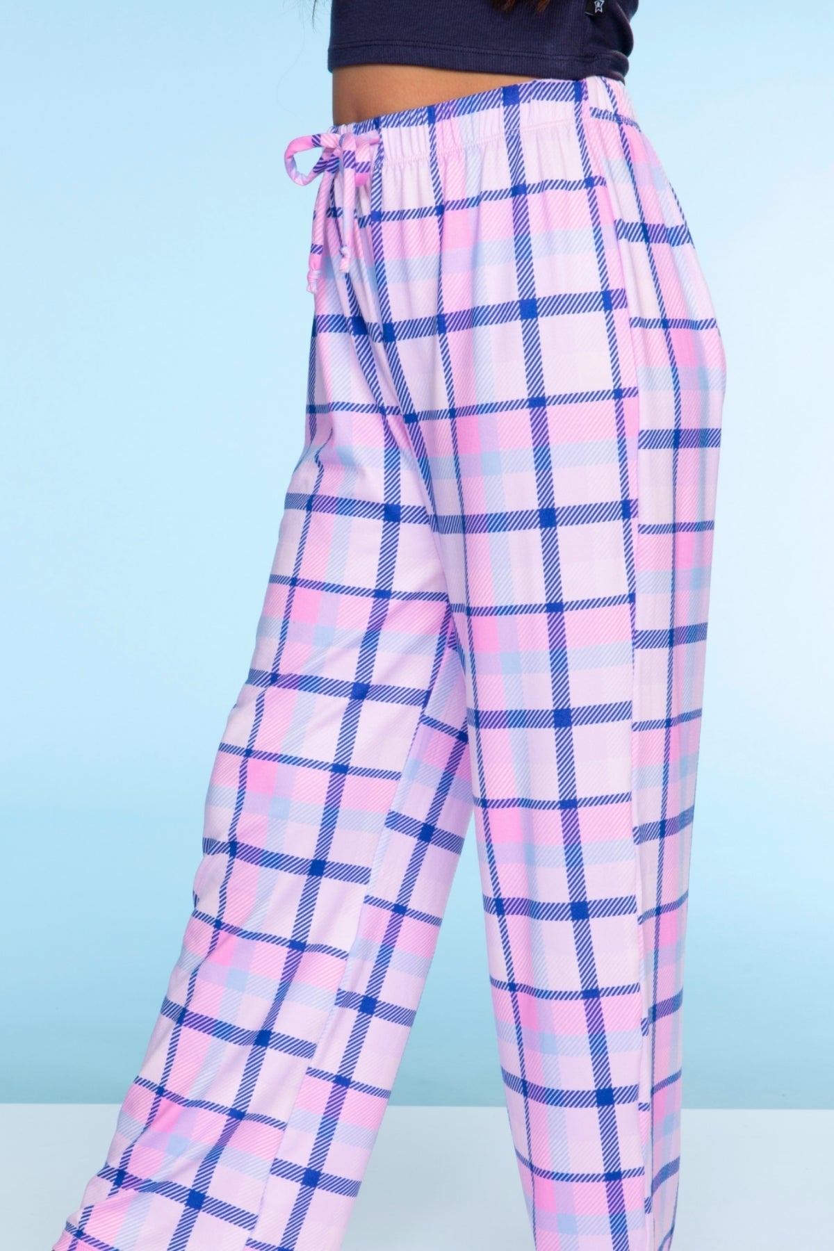 Simply Soft Karate Pant. - Navy Red Plaid