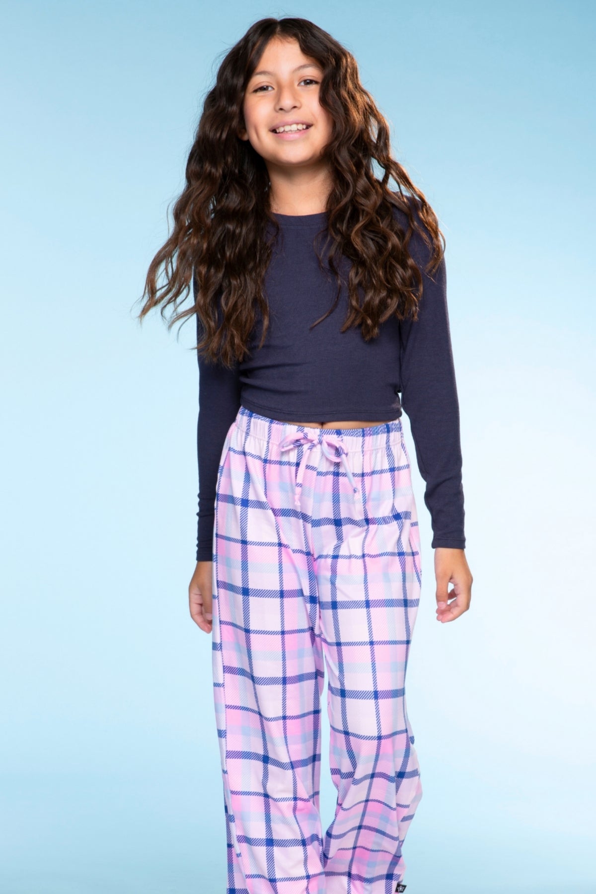 Simply Soft Karate Pant. - Navy Red Plaid