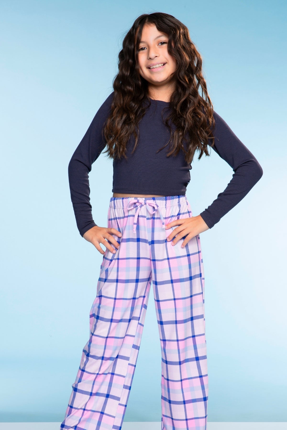 Simply Soft Karate Pant. - Navy Red Plaid