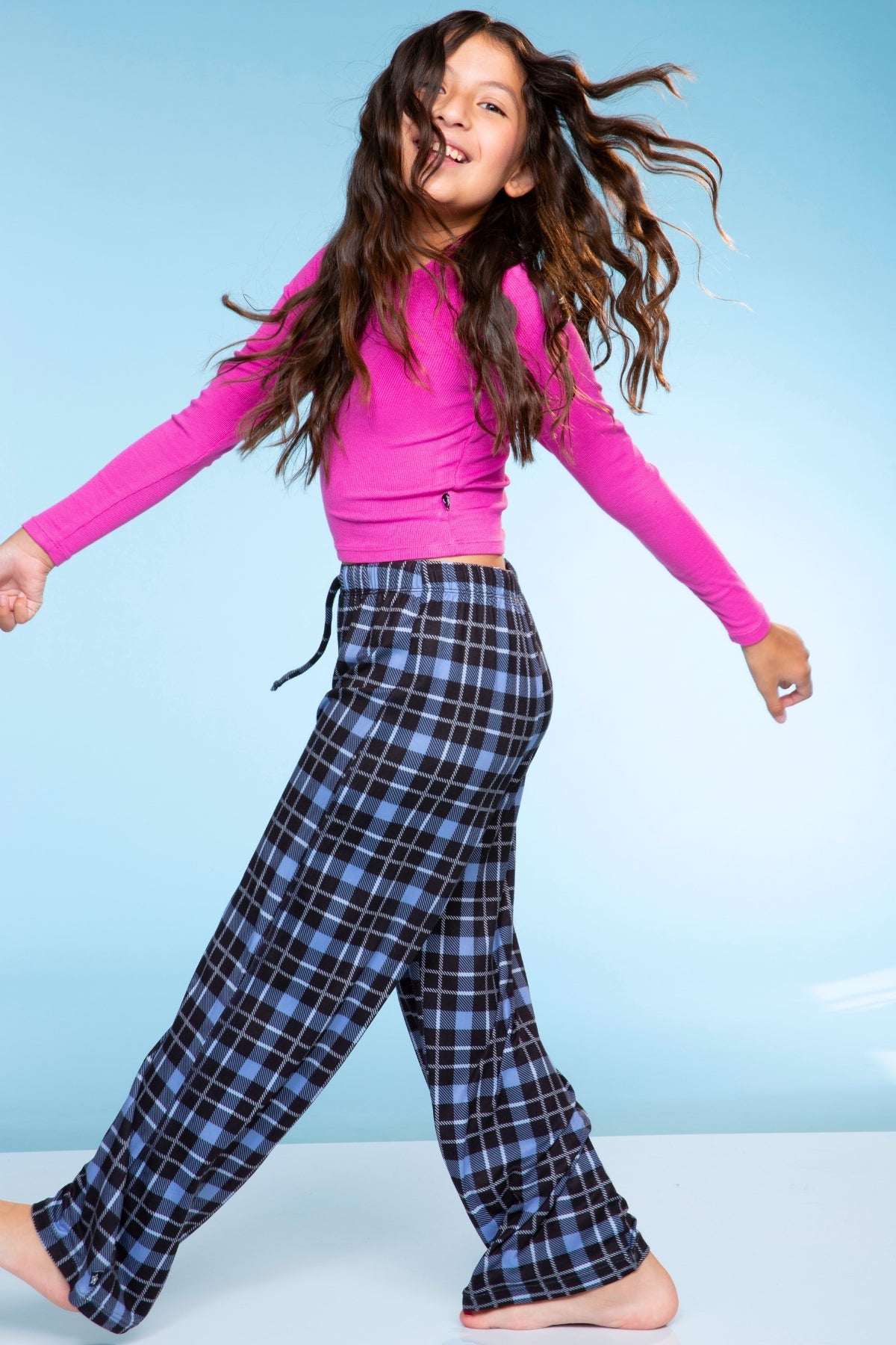 Simply Soft Karate Pant. - Navy Red Plaid
