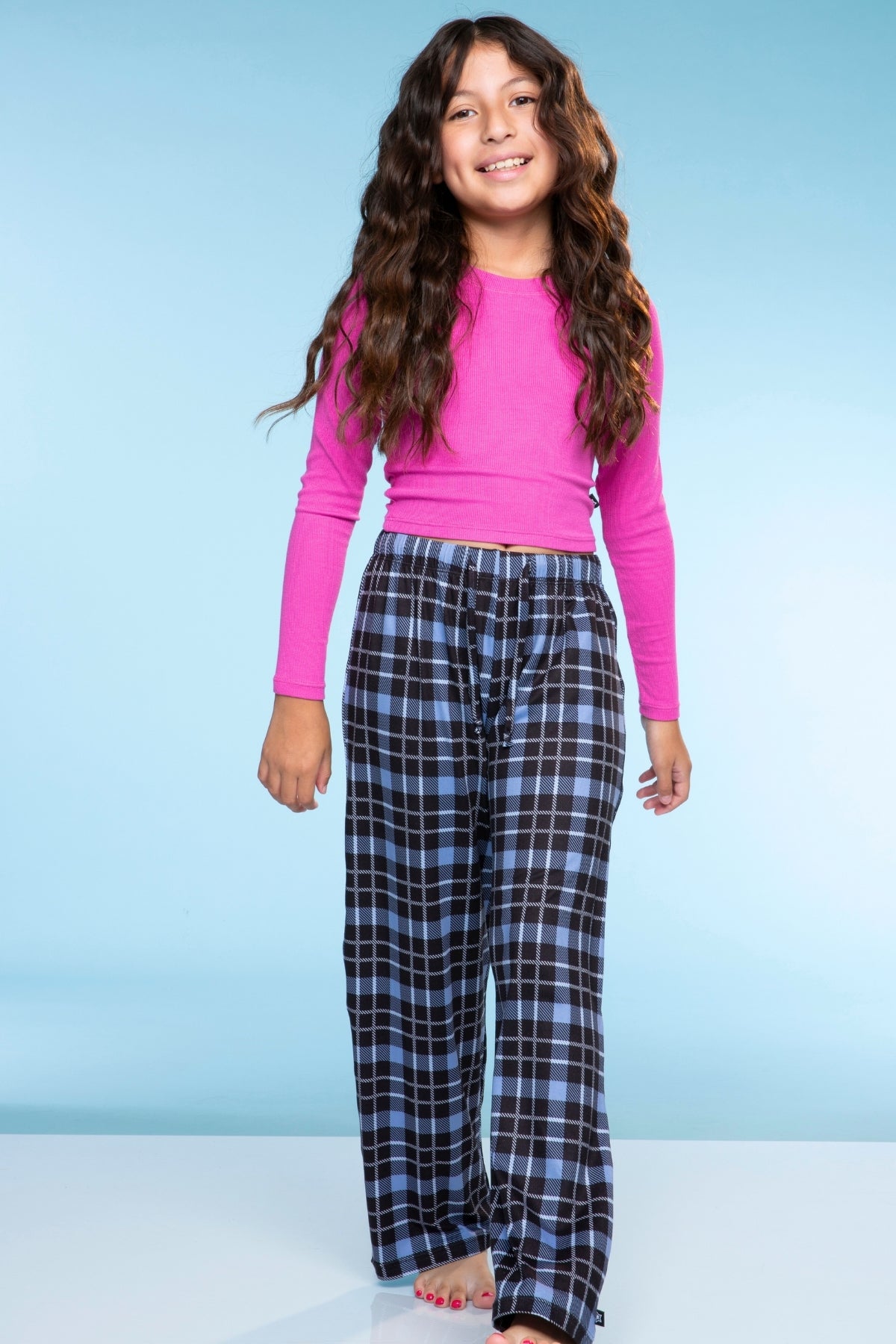 Simply Soft Karate Pant. - Navy Red Plaid