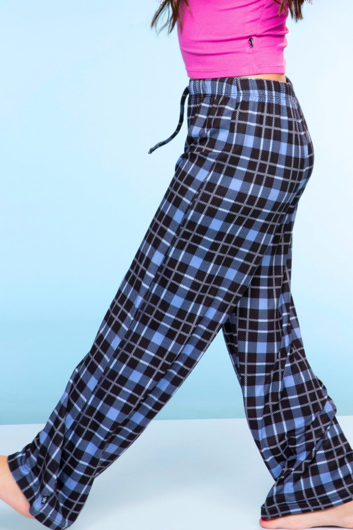 Simply Soft Karate Pant. - Navy Red Plaid