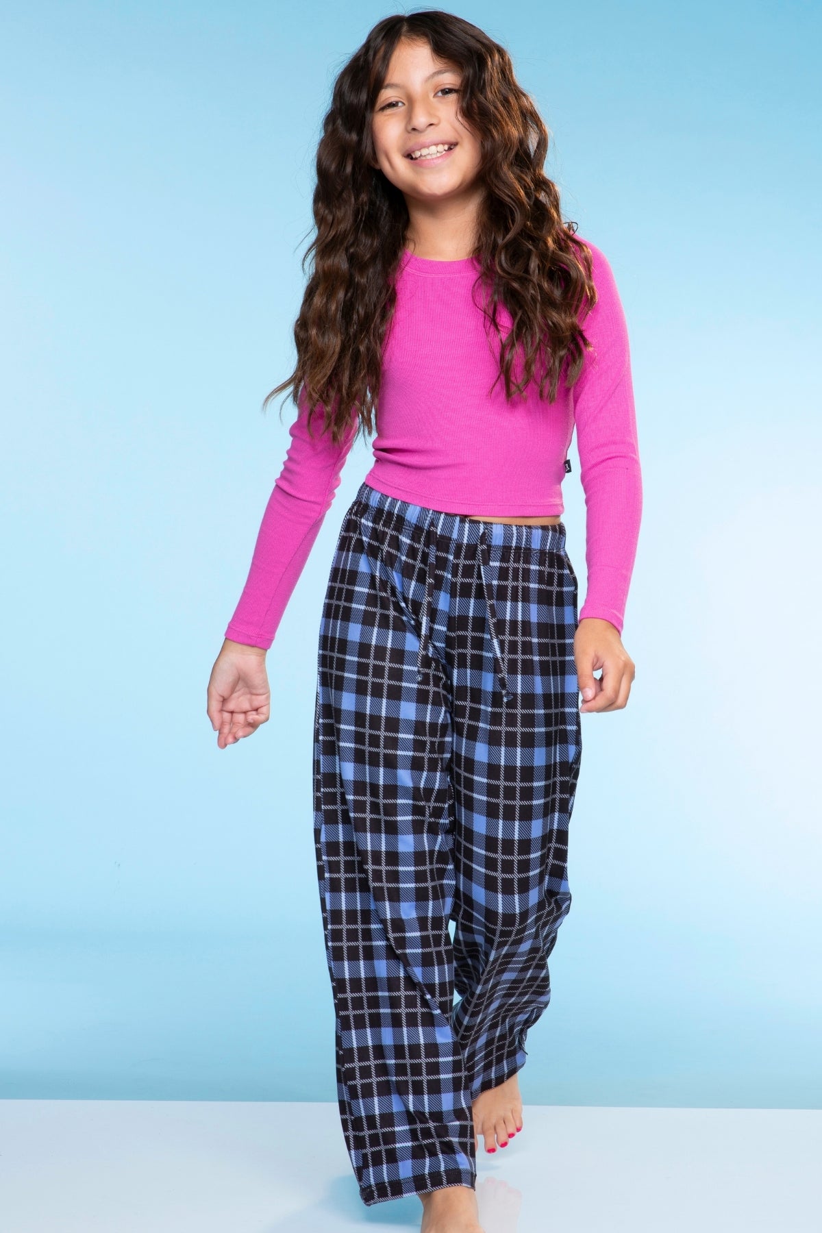 Simply Soft Karate Pant. - Navy Red Plaid