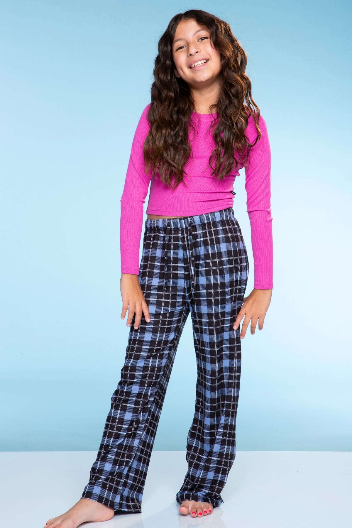 Simply Soft Karate Pant. - Navy Red Plaid