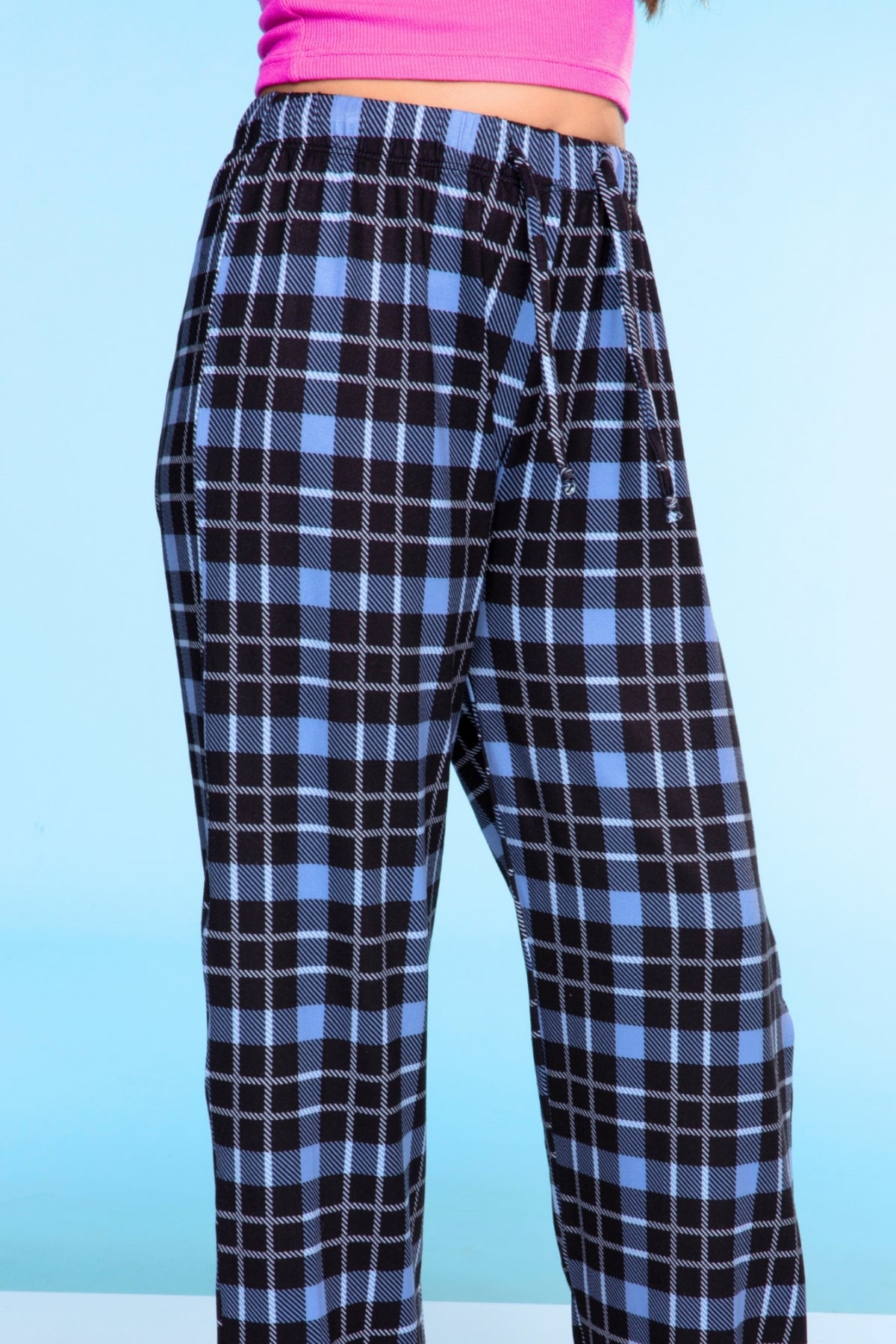 Simply Soft Karate Pant. - Navy Red Plaid