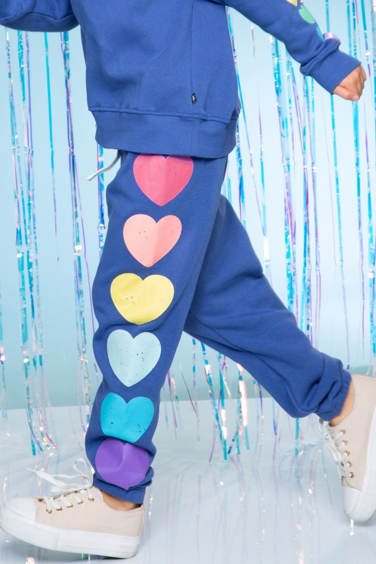 Cotton Soft French Terry Sweatpant ••• - Vintage Iris Sequin Heart