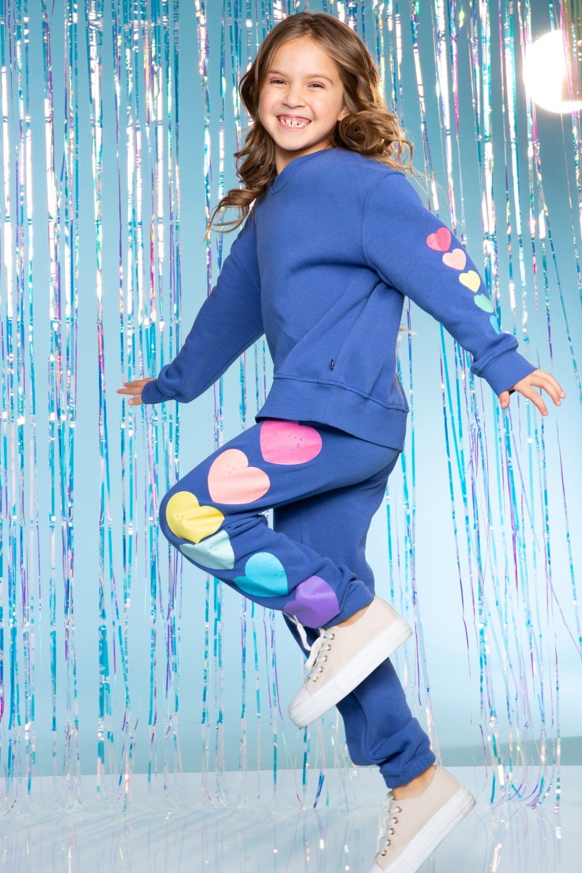 Cotton Soft French Terry Sweatpant ••• - Vintage Iris Sequin Heart