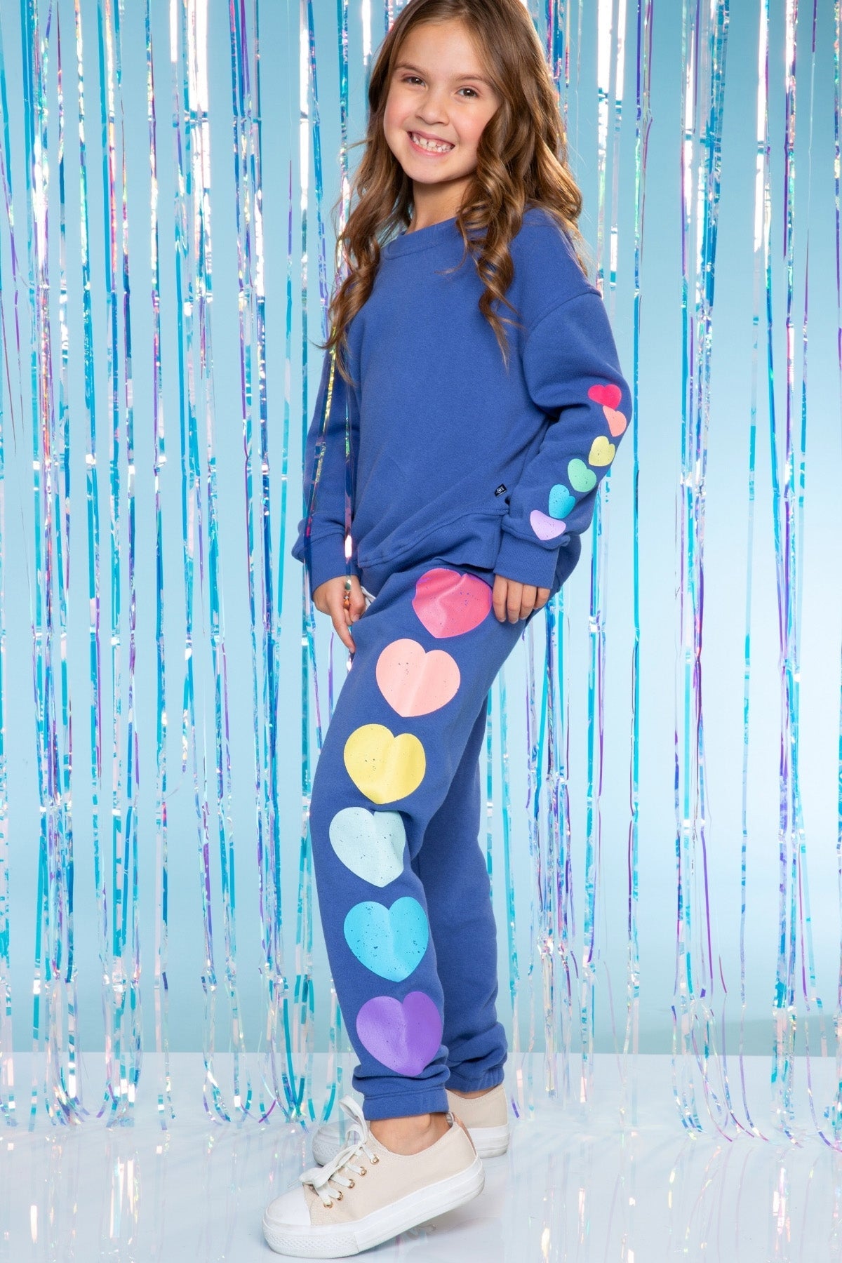 Cotton Soft French Terry Sweatpant ••• - Vintage Iris Sequin Heart