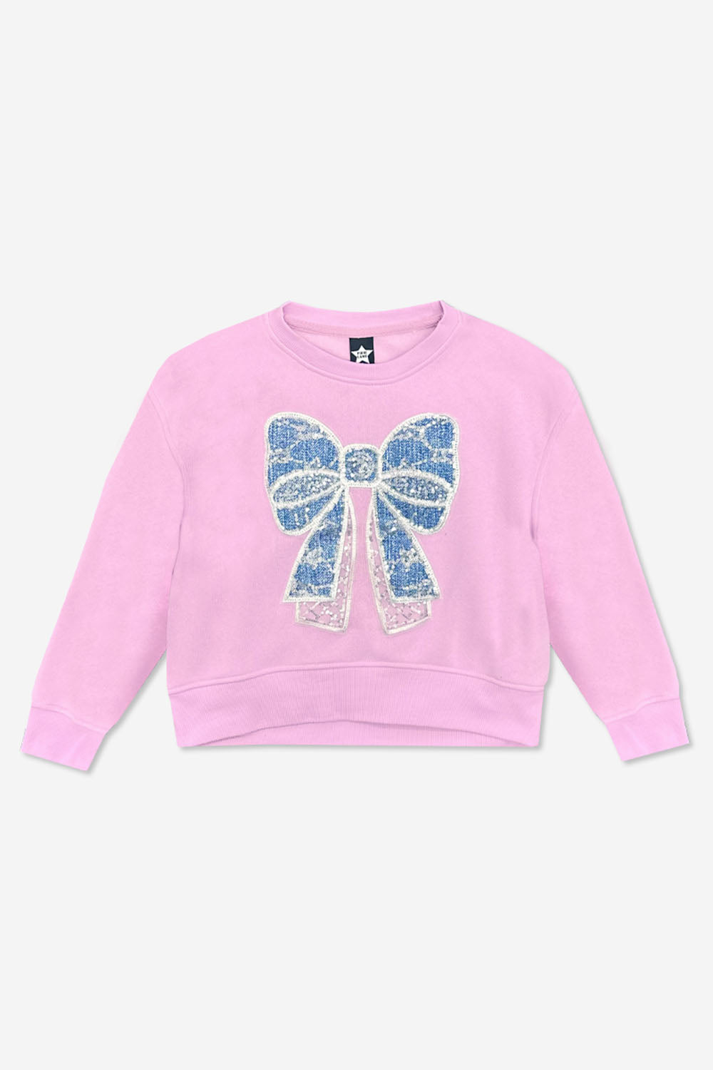 Cotton Soft French Terry Everyday Sweatshirt - Grey Pink Blue Stripe
